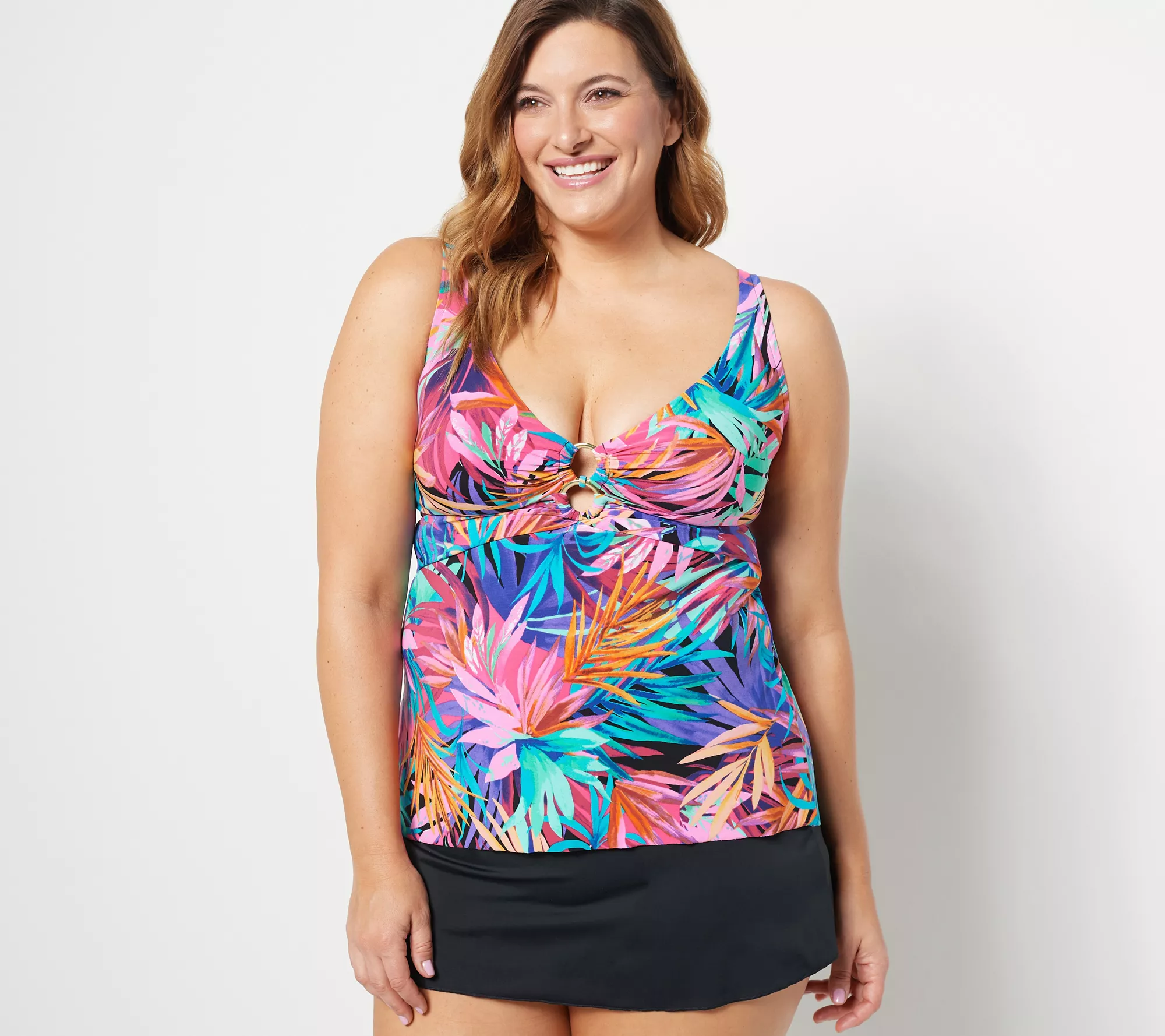 DreamShaper by Miracle Suit Molly V-Neck Tankini with Skort