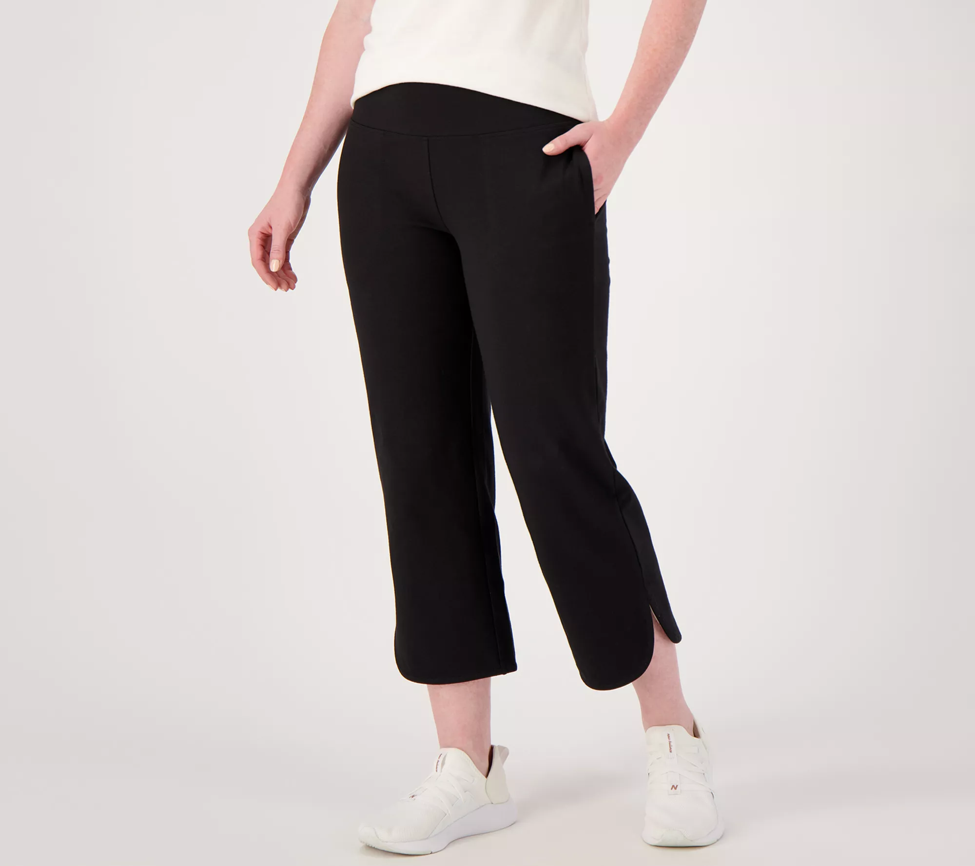 Women with Control Tall Cotton Jersey Tulip Hem Cropped Pants