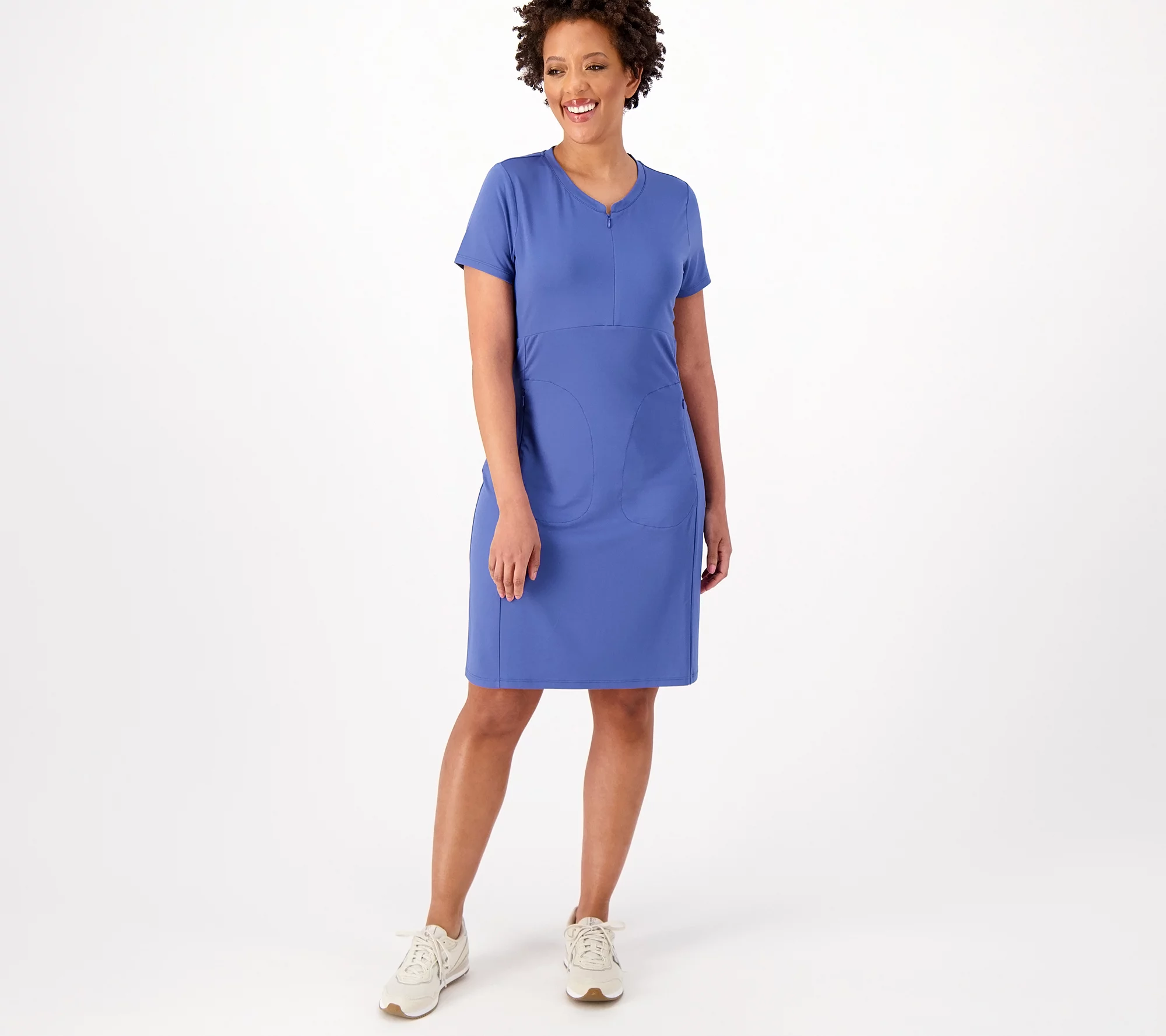 zuda Z-Cool Quarter Zip Dress w/ Zip Side Pockets