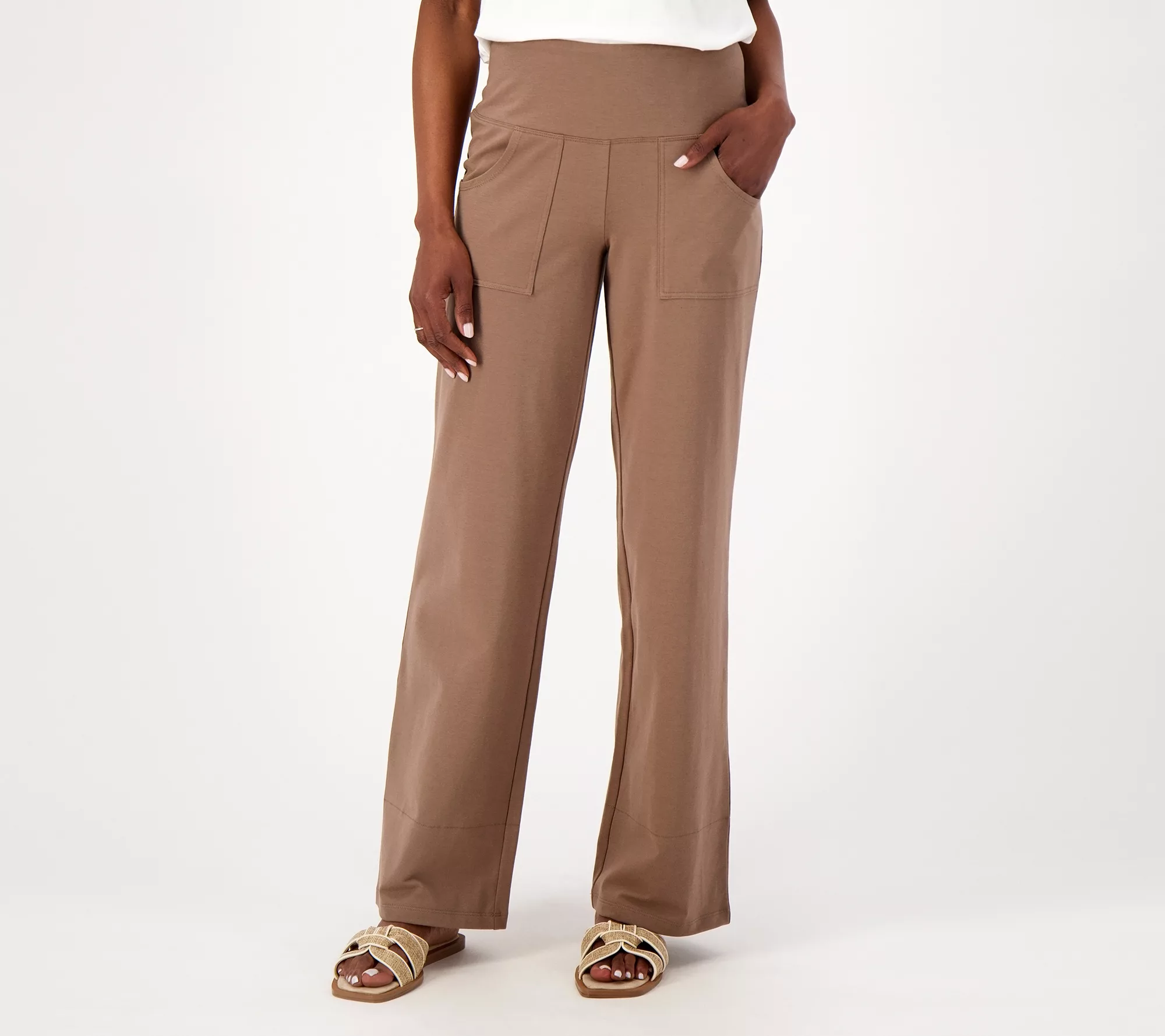 Women with Control Regular Cotton Jersey Straight Leg Pants