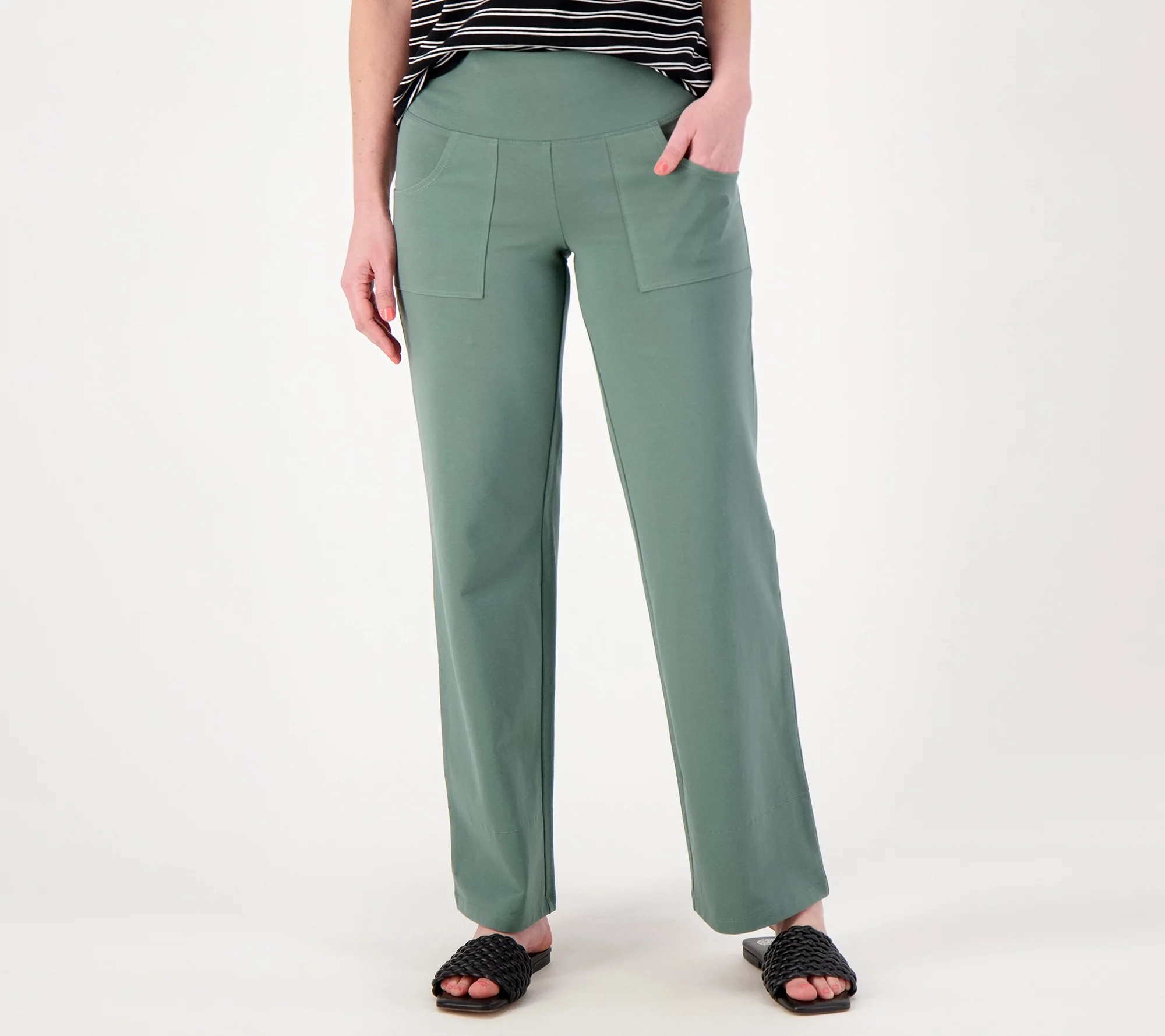 Women with Control Tall Cotton Jersey Straight Leg Pants