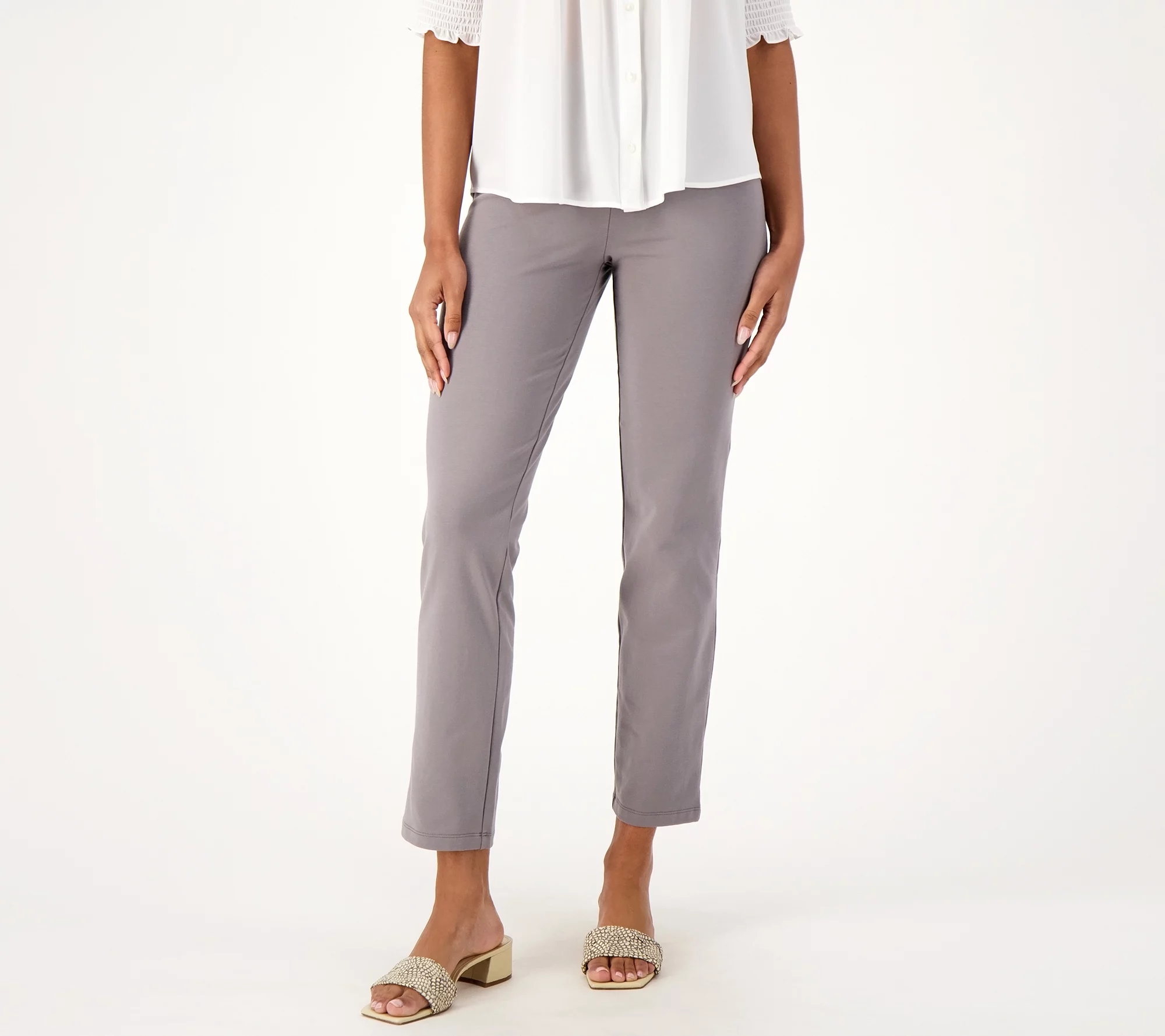 Women With Control Regular Cotton Jersey Pull On Slim Pants