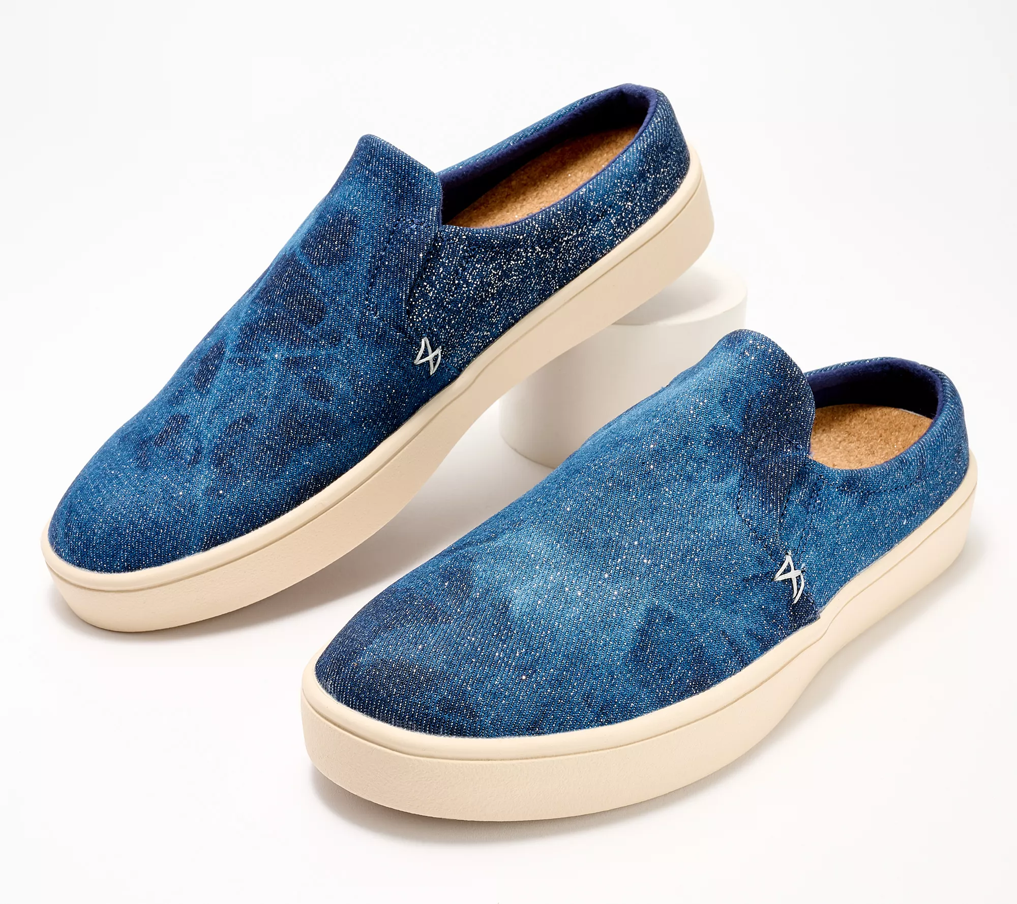 Revitalign Orthotic Shimmer Denim Mules - Sparrow