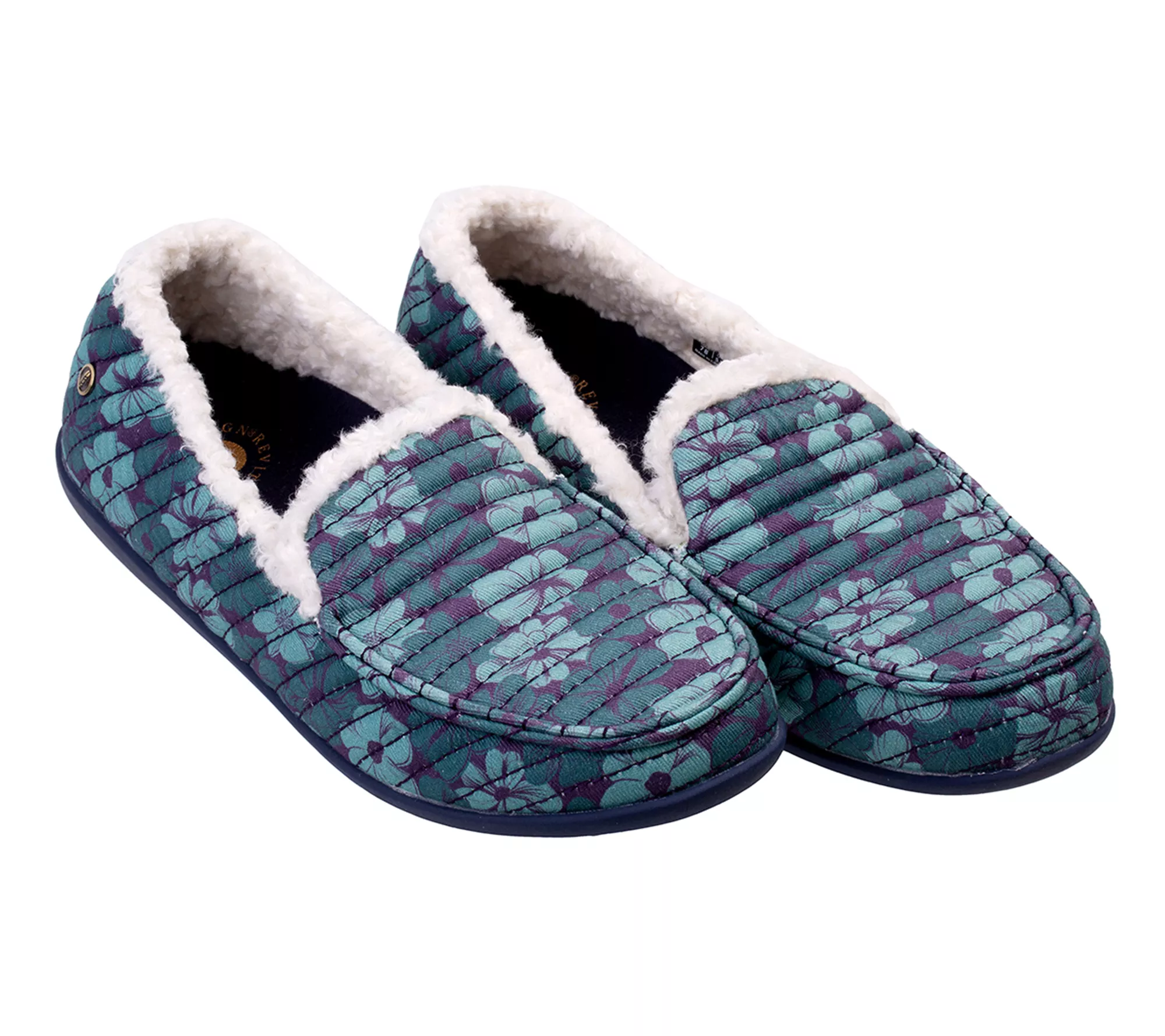 Revitalign Orthotic Quilted Floral Slippers - Cedar