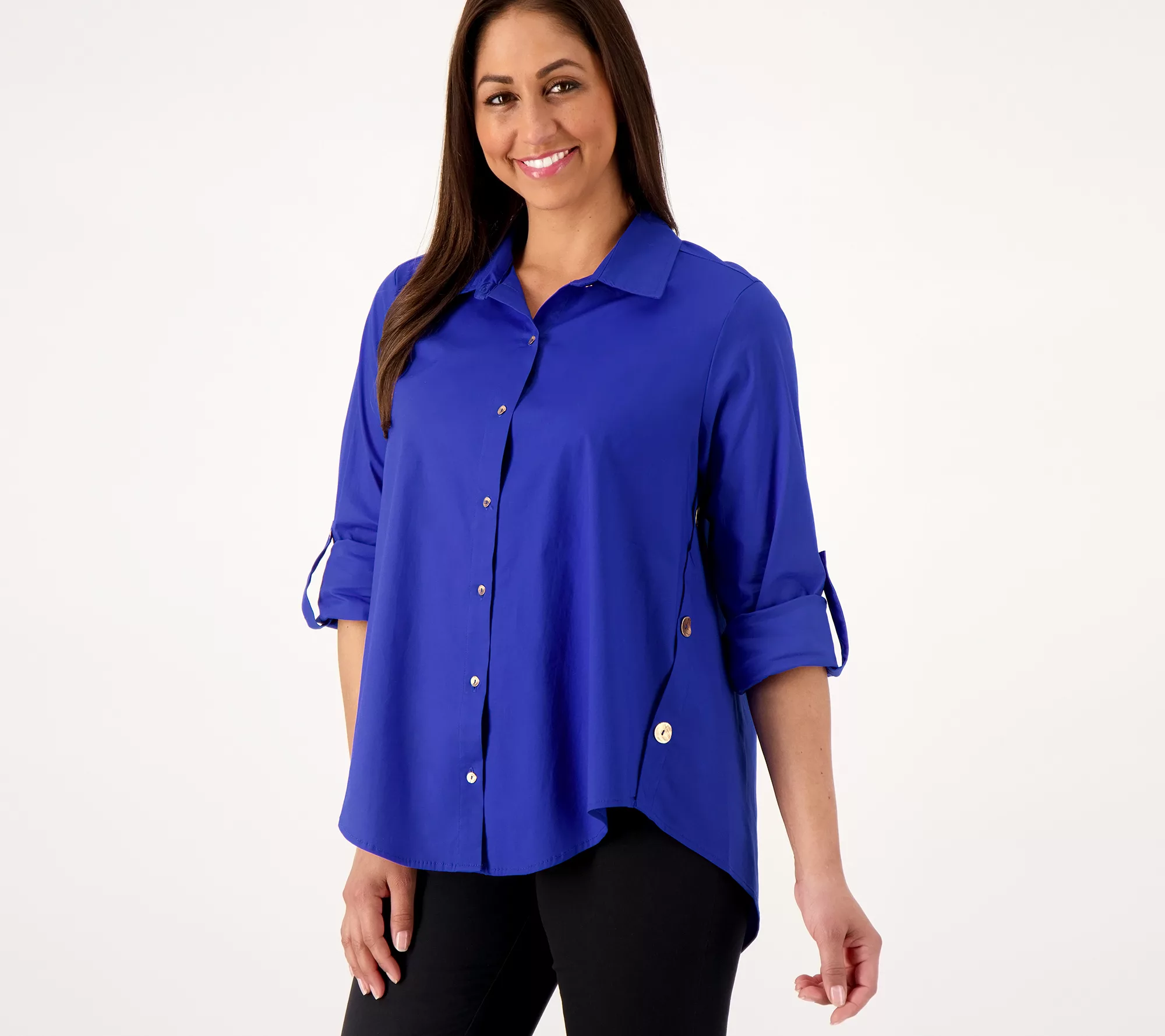 "As Is" Attitudes by Renee Curved Hem Button Down