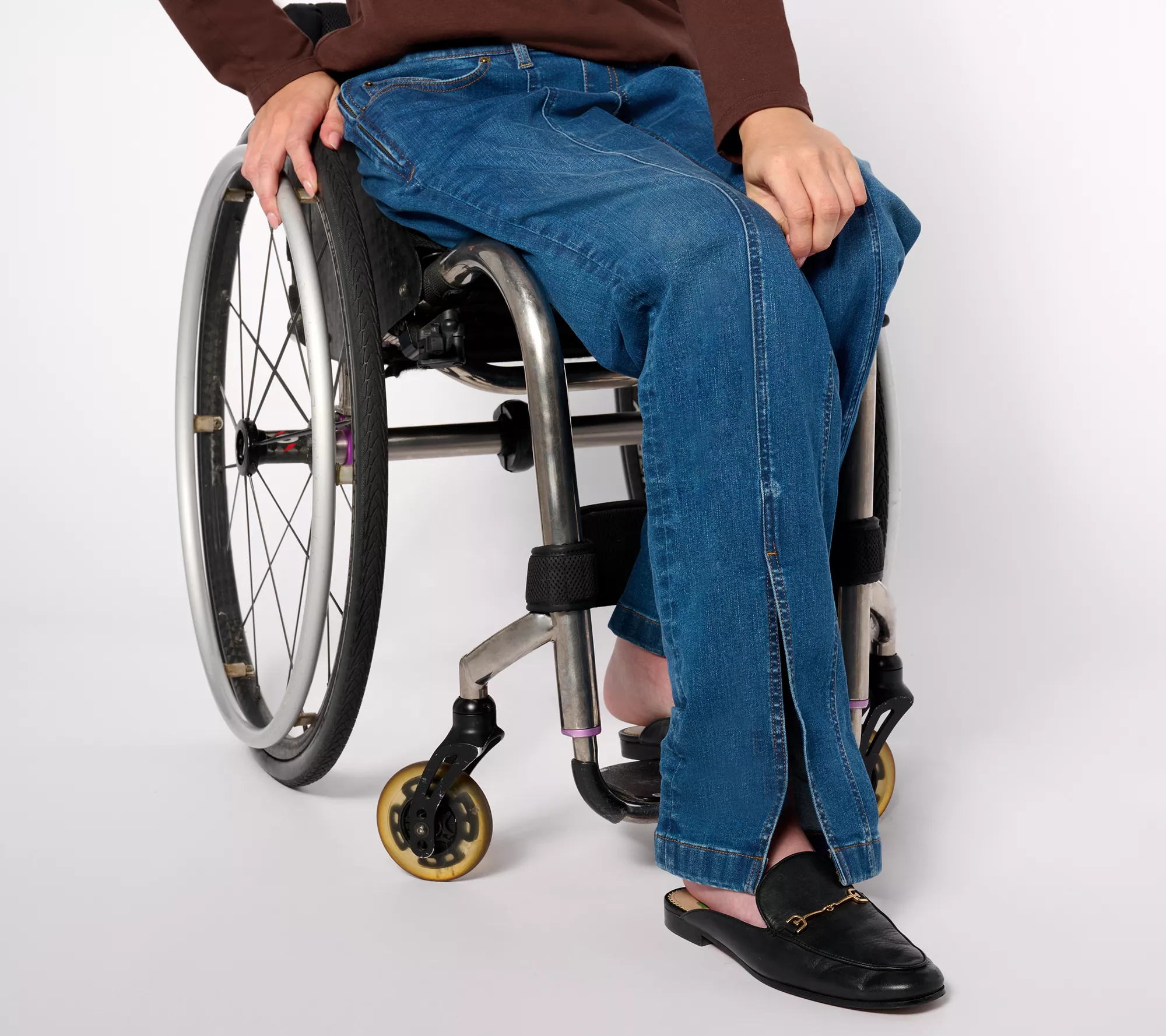 Denim & Co. Adaptive Cozy Touch Front Seam Jean Wheelchair Fit