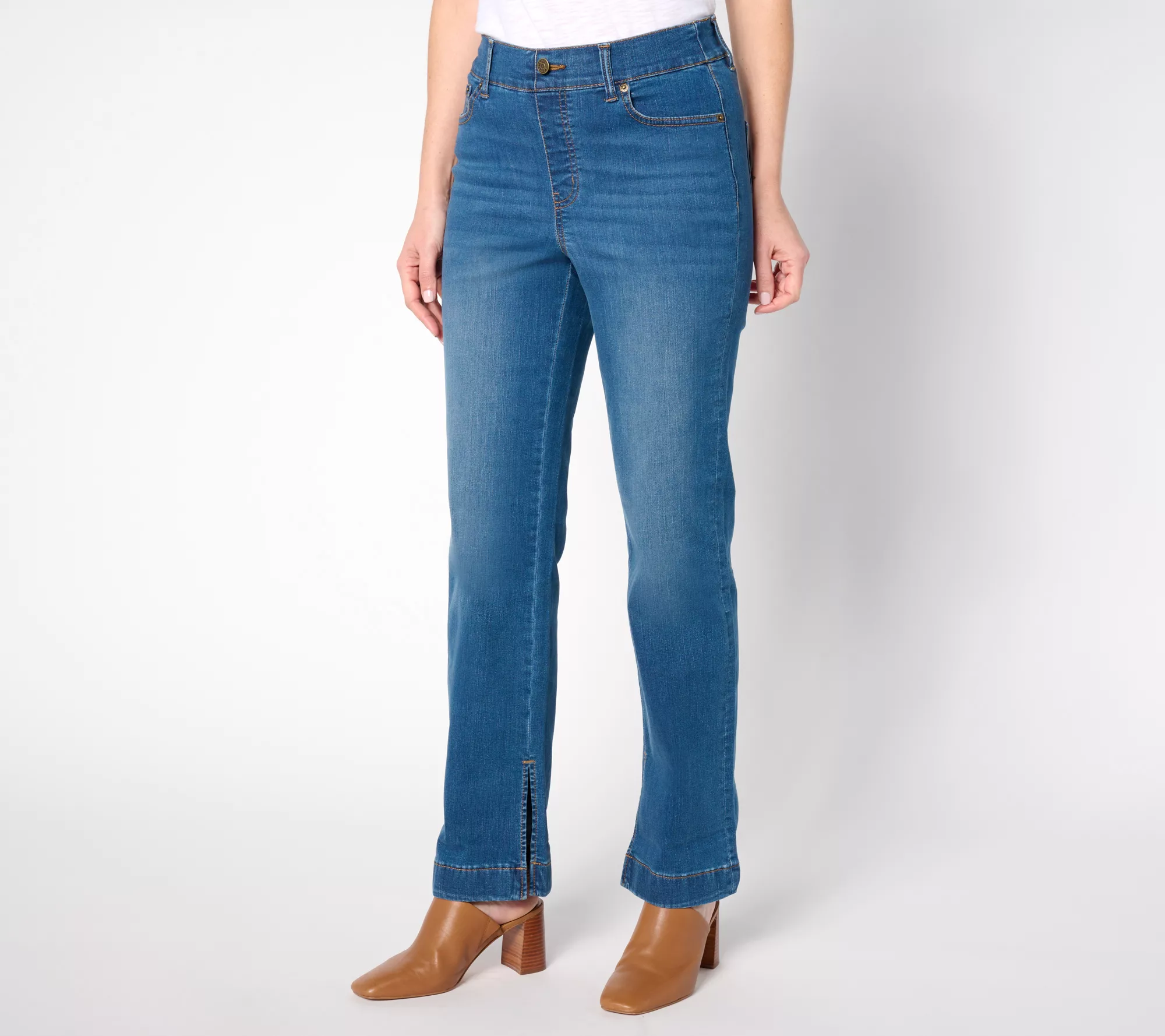 Denim & Co. Adaptive Cozy Touch Slim Straight Jean