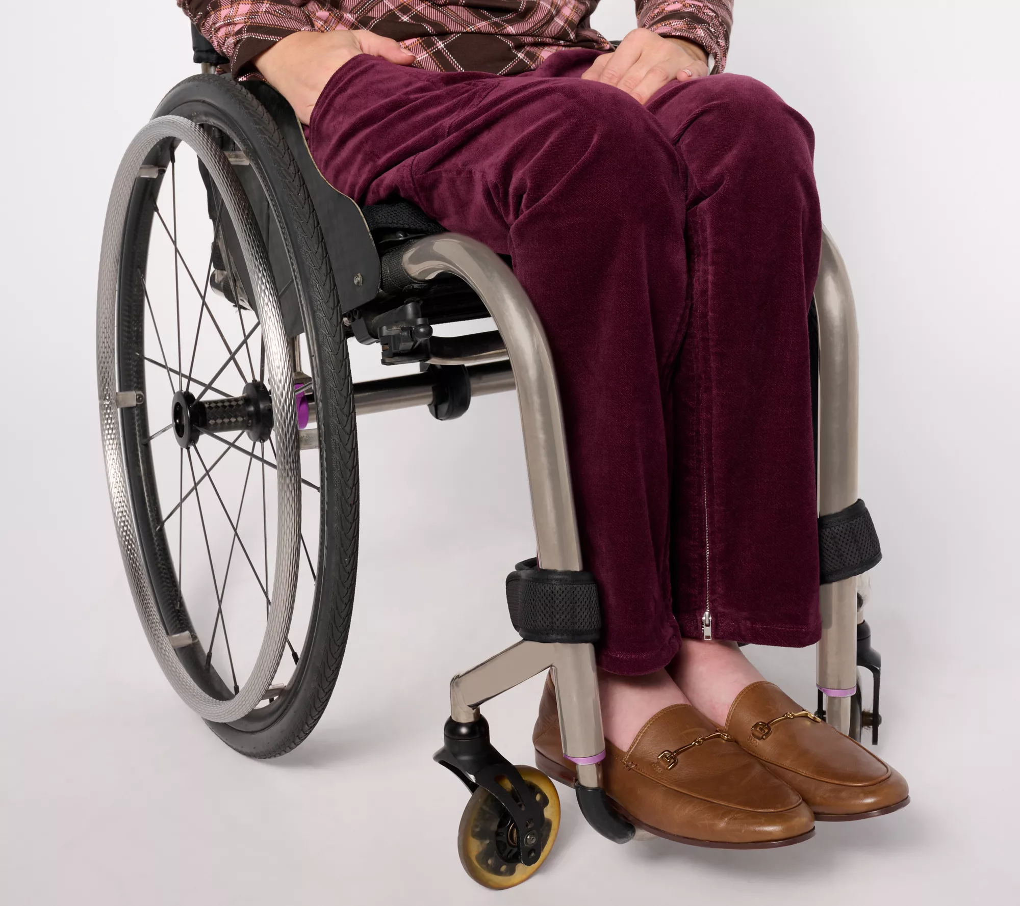 Denim & Co. Adaptive Full Length Velveteen Pant Wheelchair Fit