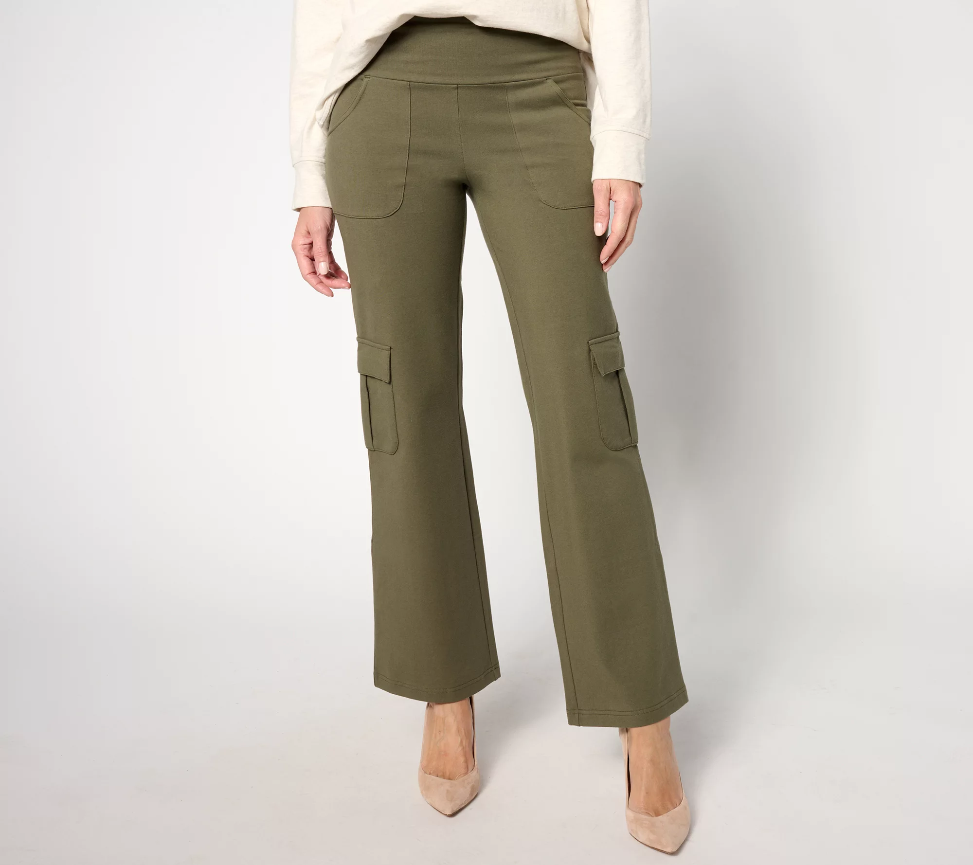 Women with Control Regular Tummy Control Boot-cut Cargo Trousers