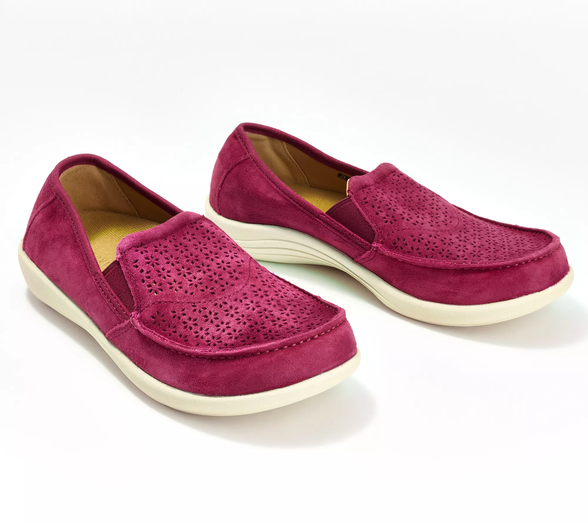 Revitalign Orthotic Perforated Suede Slip-Ons Siesta Sunshine