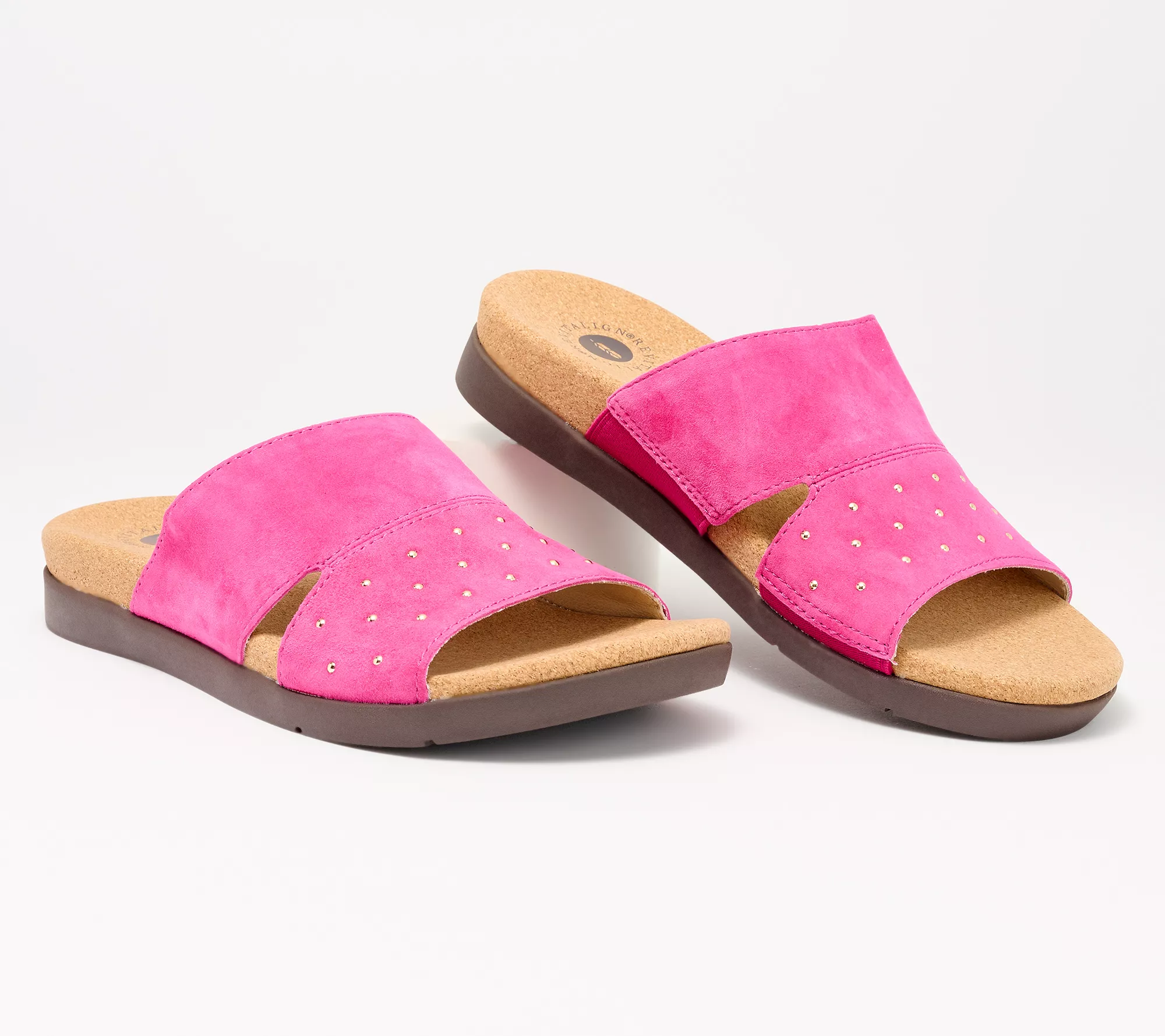 Revitalign Orthotic Suede Slide Sandals - Lucy Stud