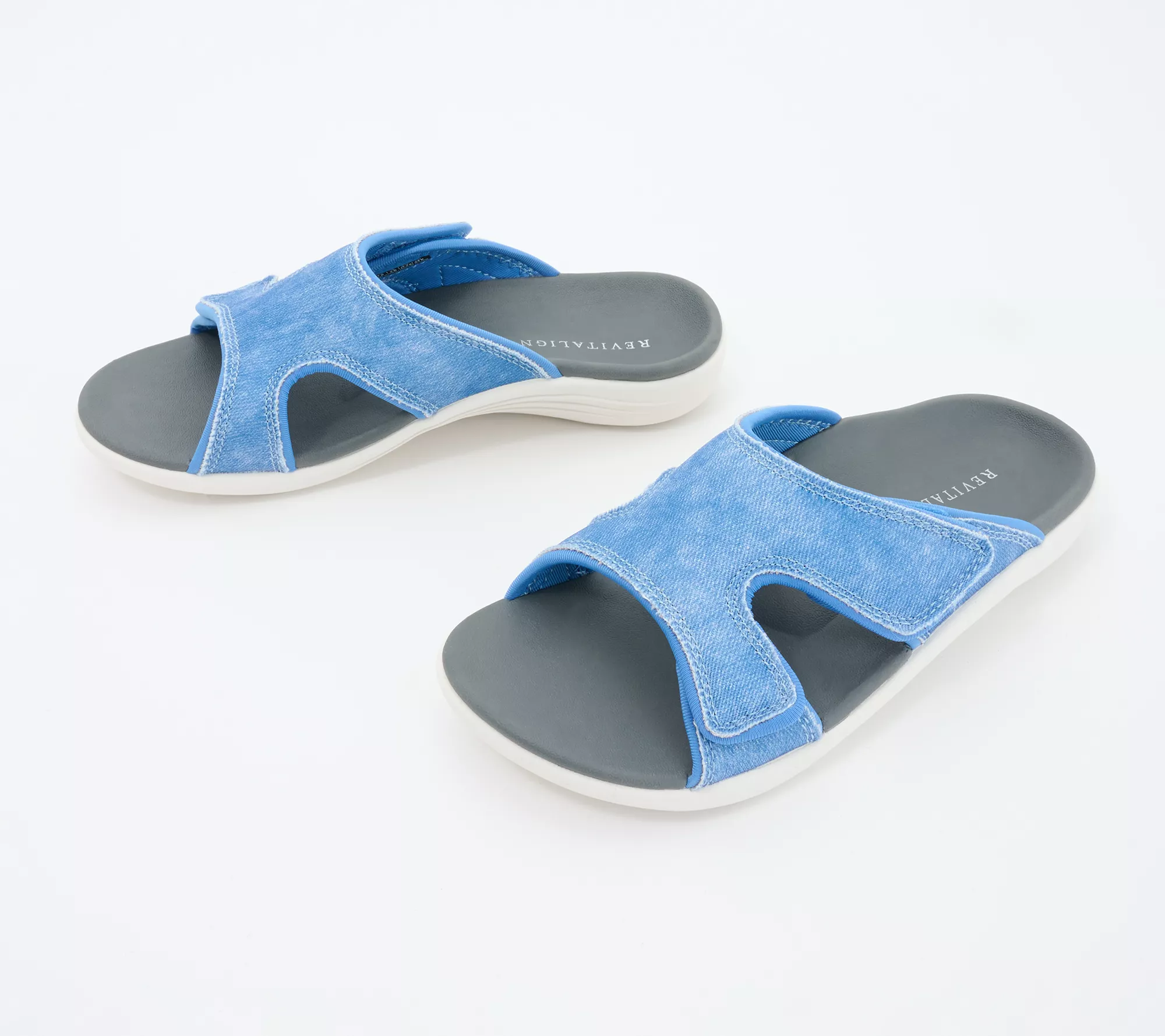 Revitalign Orthotic Stone Wash Slide Sandals - Kholo Denim