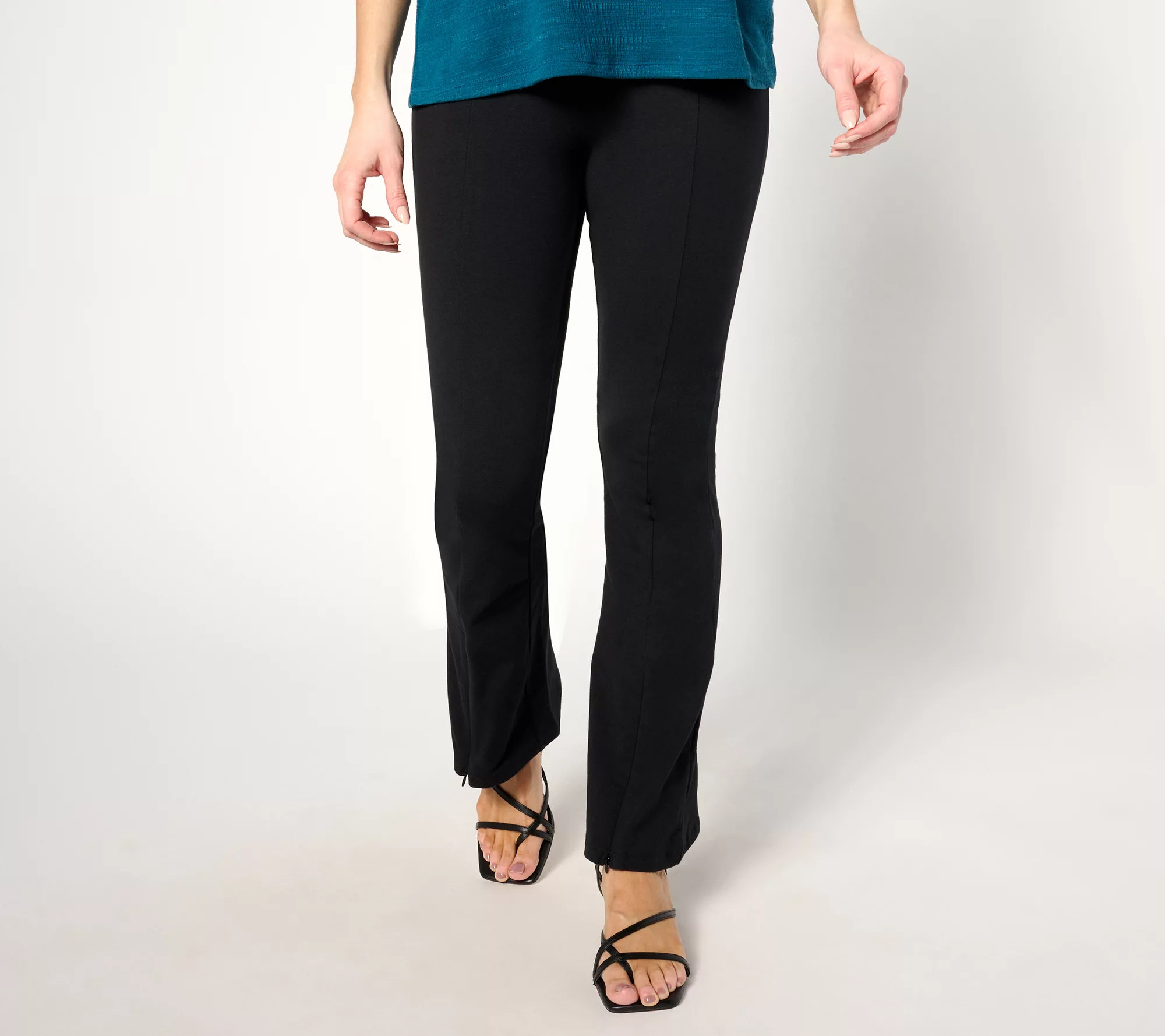 Women with Control Regular Jersey Pants with Zipper Detail