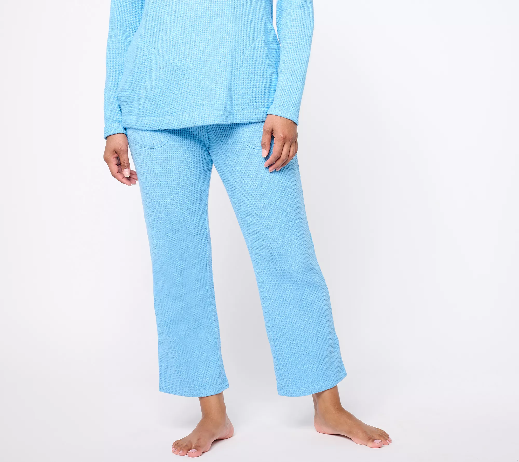 "As Is" AnyBody Lounge Waffle Knit Straight Leg Pant