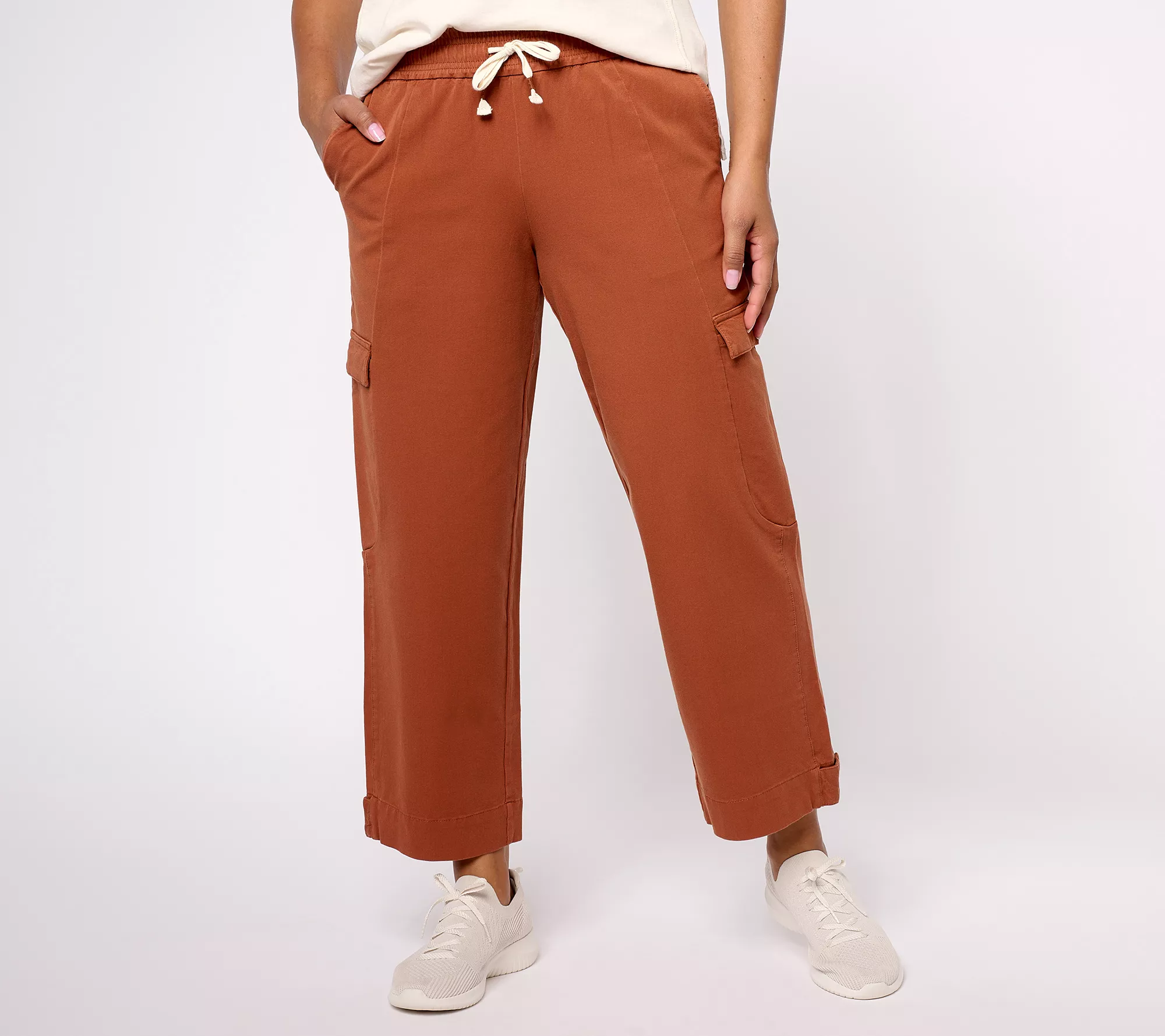 "As Is" AnyBody Petite All Stretch Twill Relaxed Cargo Pant