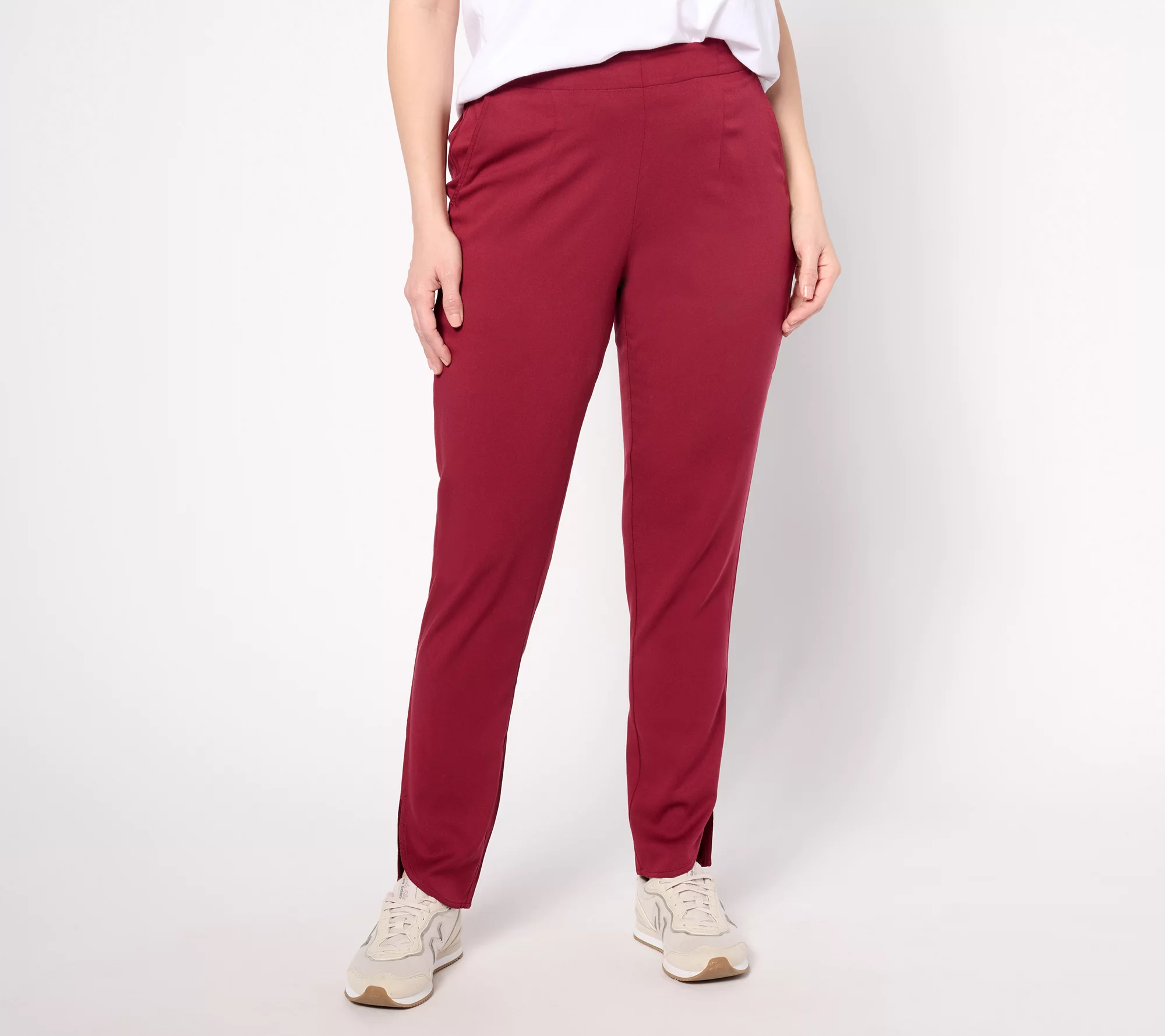 "As Is" AnyBody Regular Drapey Stretch Woven Pull On Pants