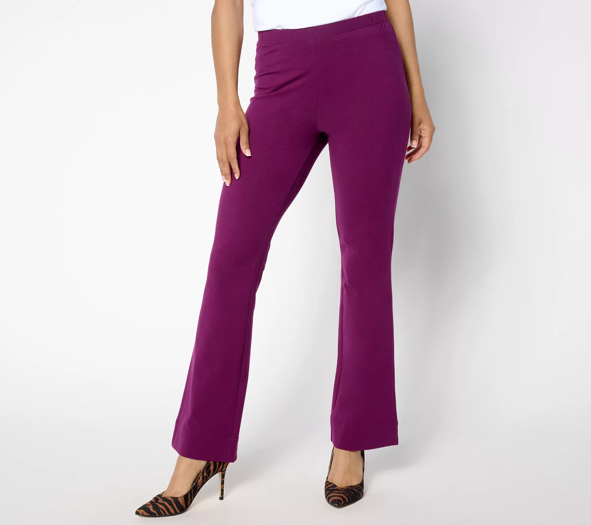 Women With Control Regular Knit Flare Pant