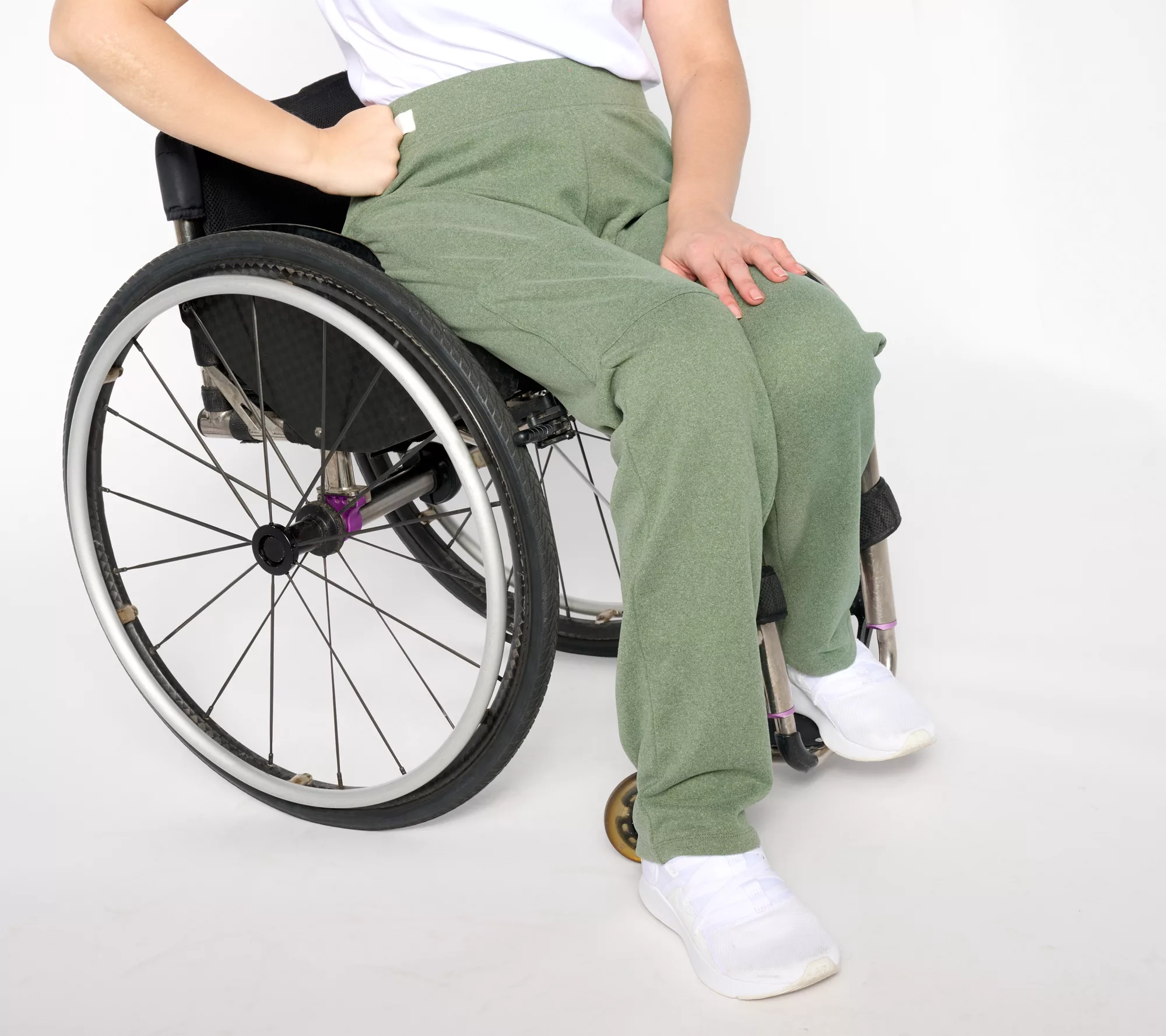 "As Is" Denim & Co. Adaptive Active Fleece Lightly Pant Wheelchair Fit