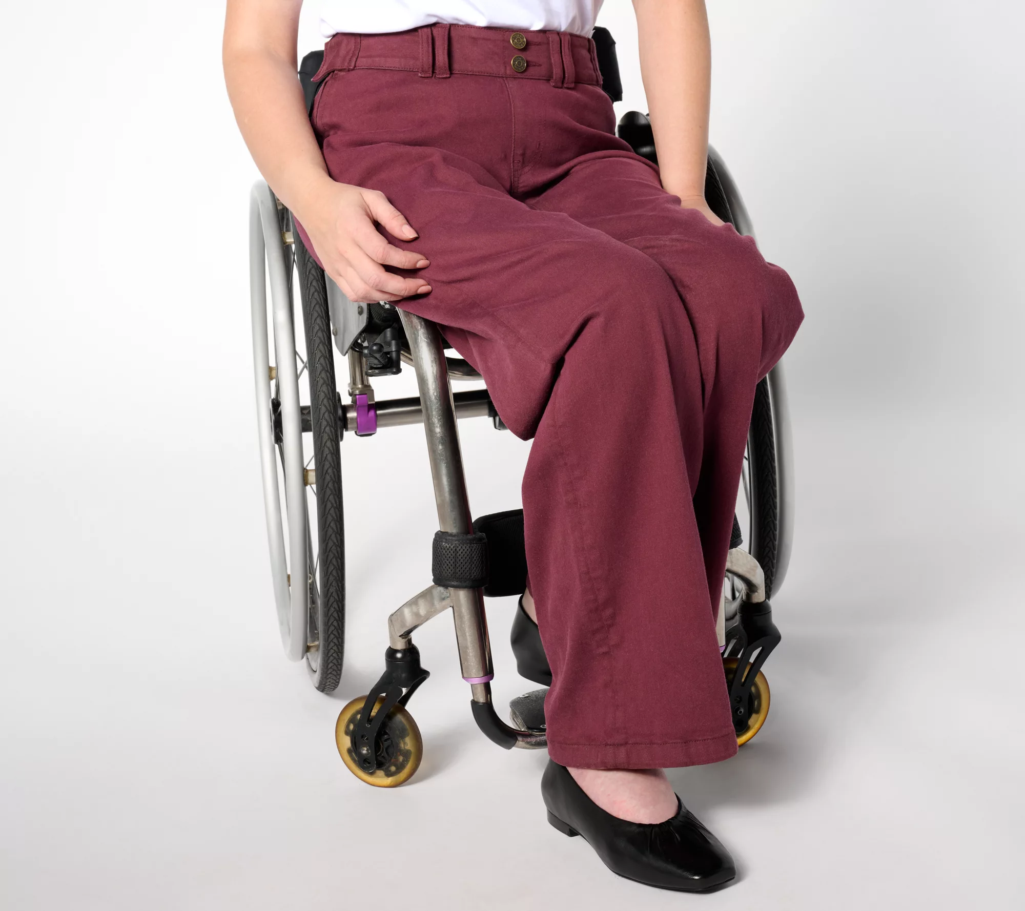 "As Is" Denim & Co. Adaptive Easy Stretch Wide Leg Jean Wheelchair Fit