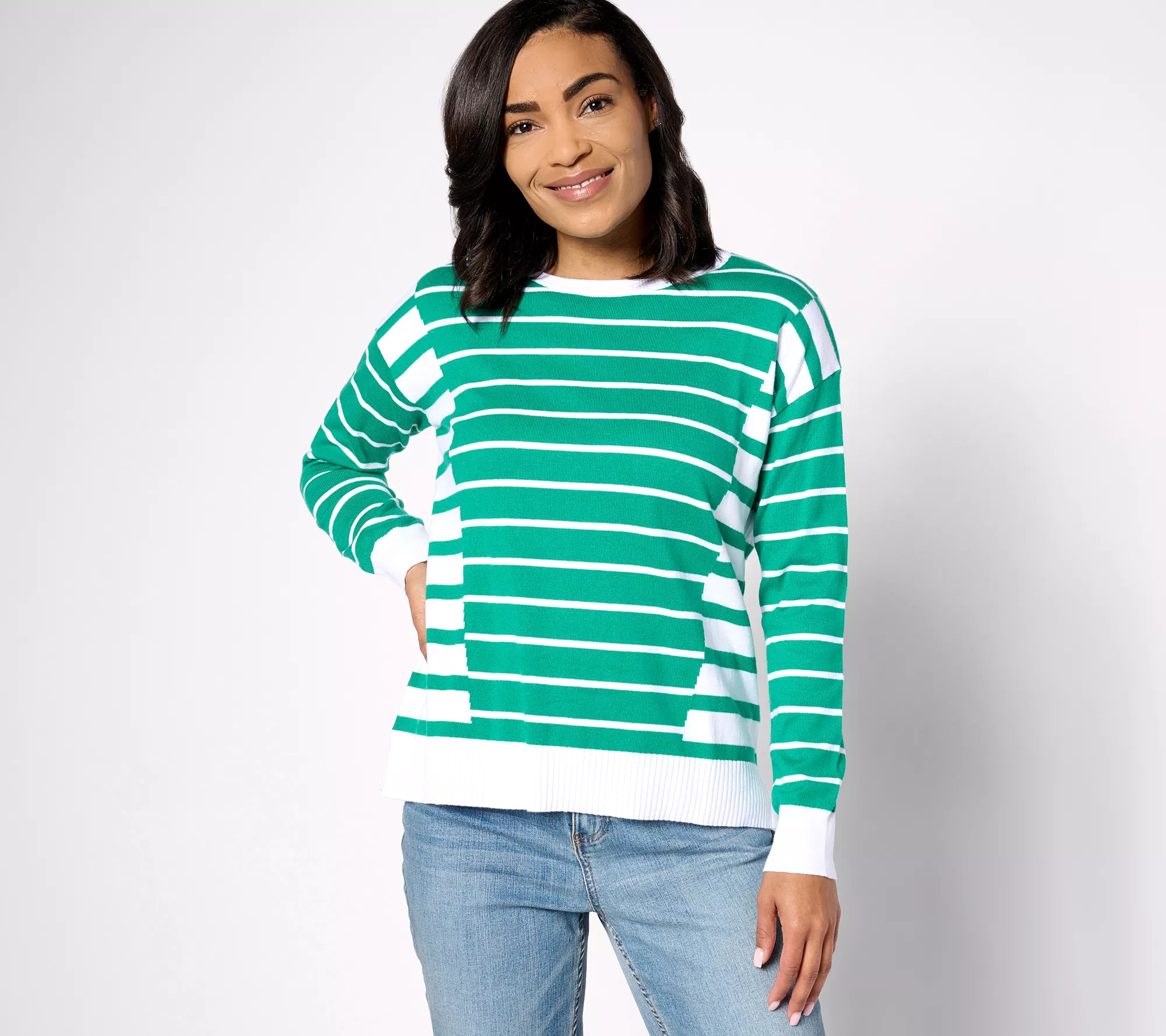 "As Is" Attitudes by Renee Mixed Stripe Sweater