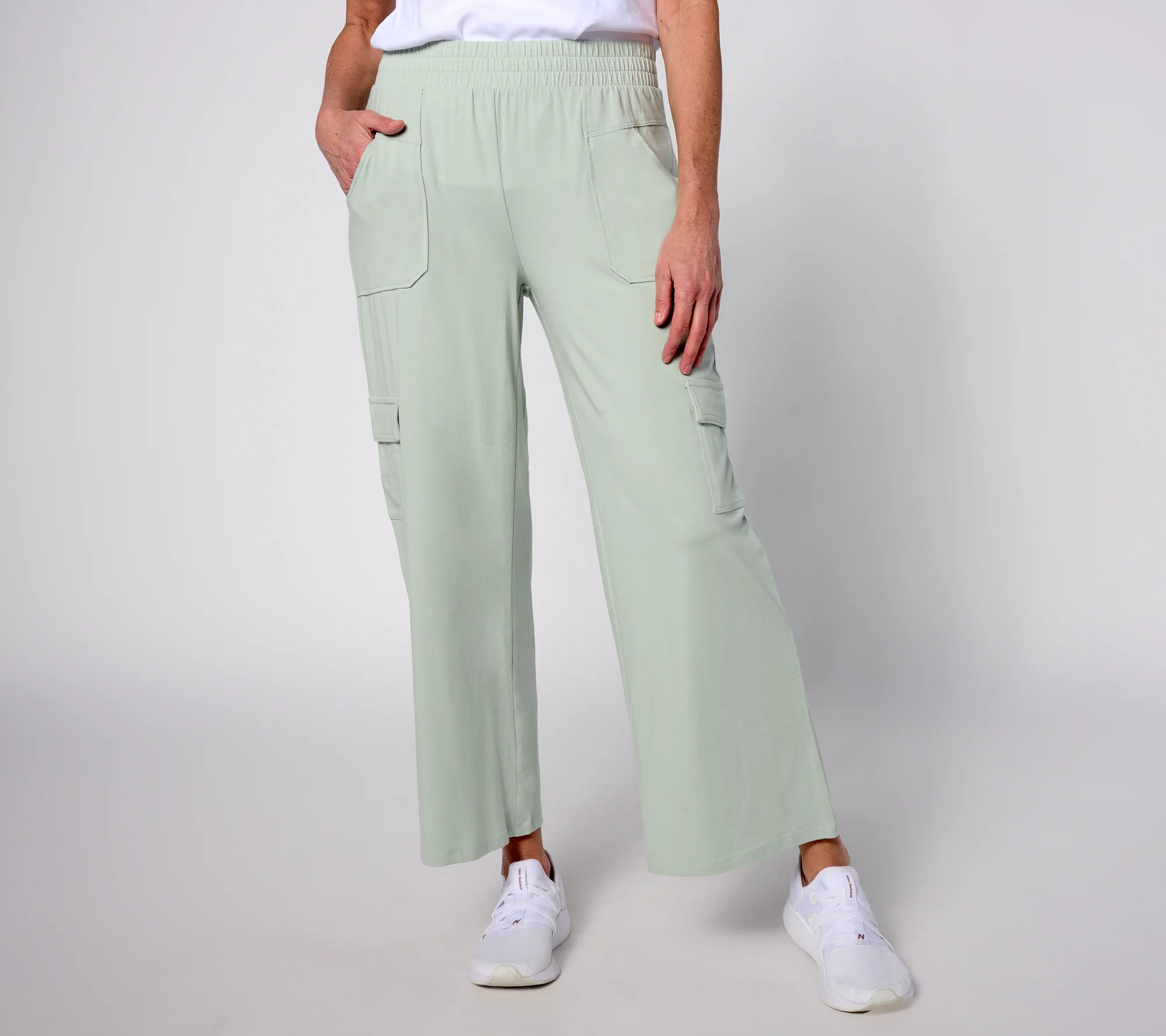 "As Is" AnyBody Lounge Regular Cozy Knit Straight Leg Cargo Pant