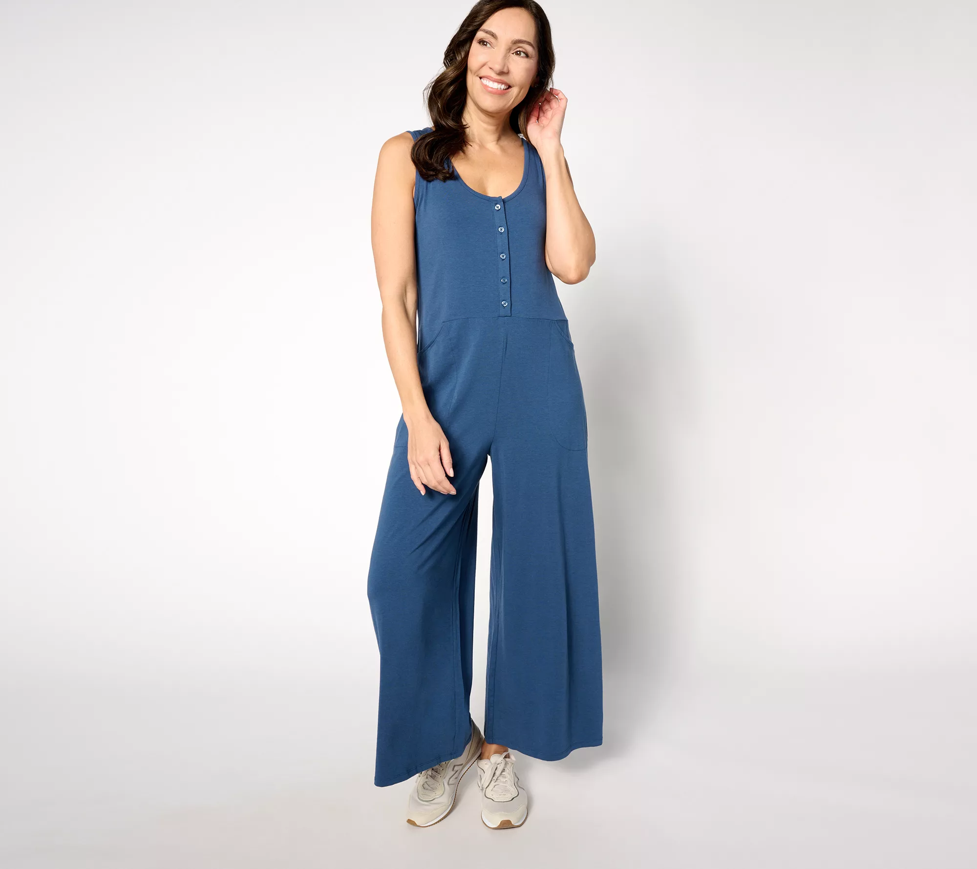 "As Is" AnyBody Lounge Regular Cozy Knit Sleeveless Jumpsuit