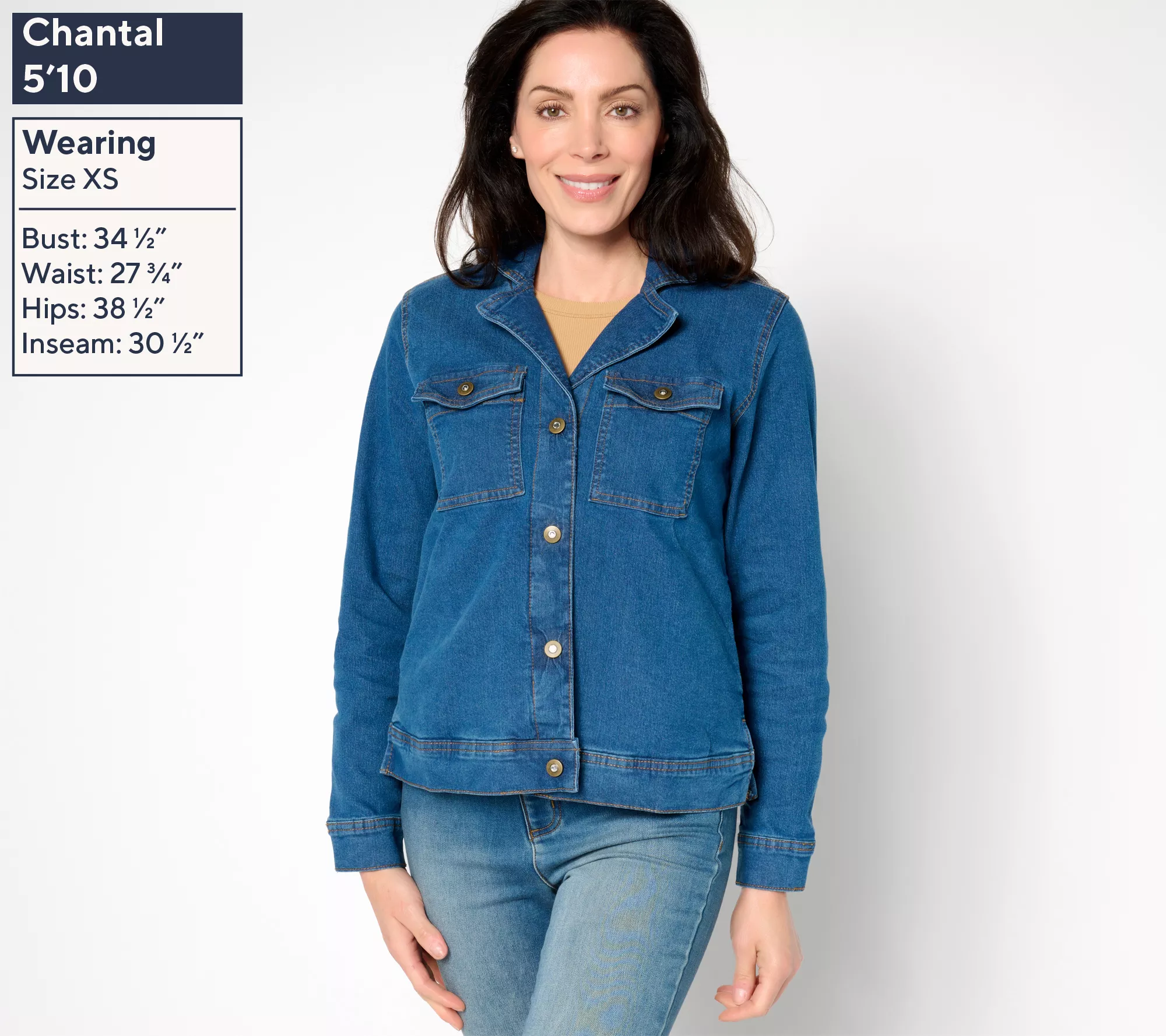 Denim & Co. Adaptive Indigo Classic Stretch Denim Jacket With Pockets