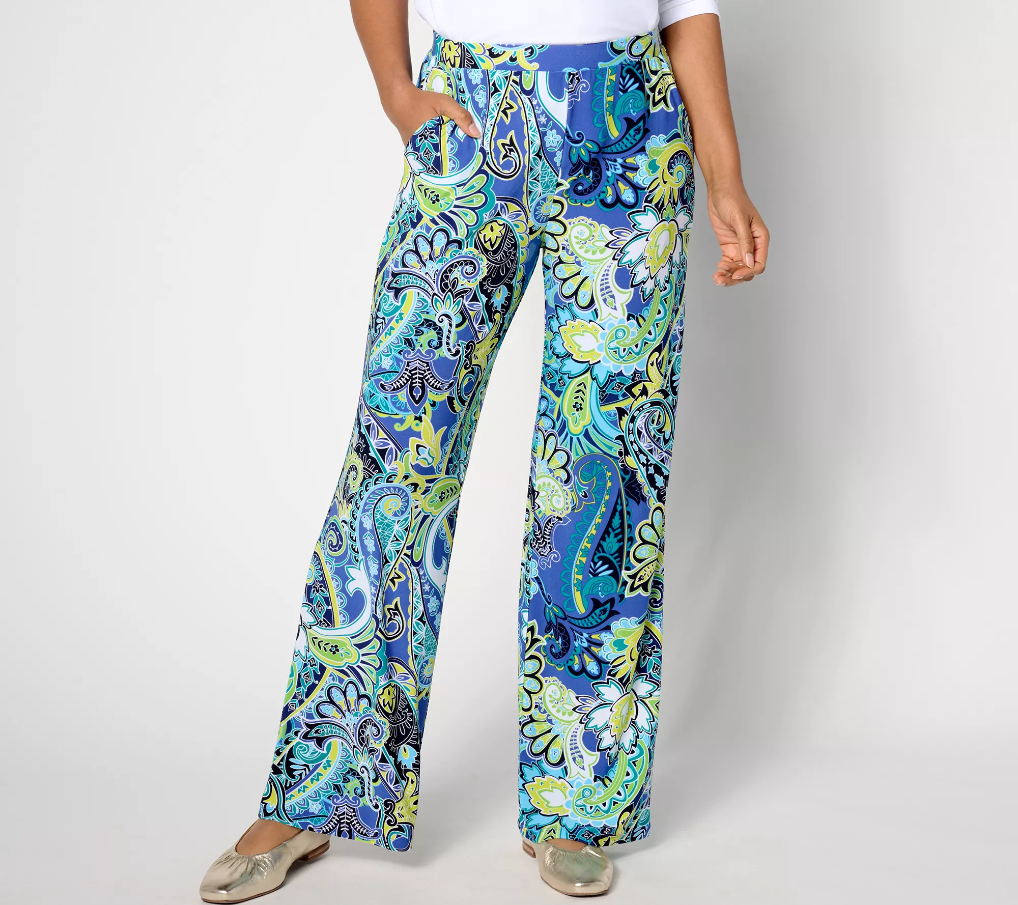 "As Is" Attitudes by Renee Como Jersey Petite Wide Leg Pants