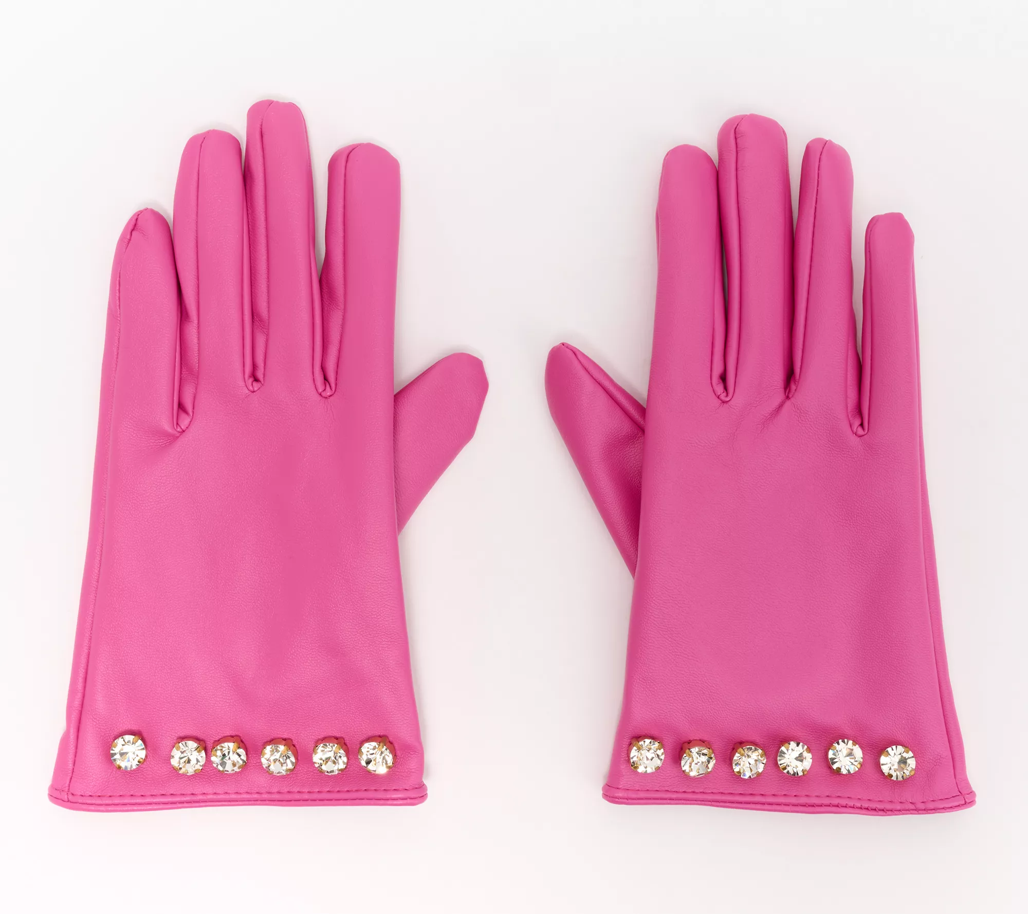 "As Is" Amiee Lynn Accessories Leatherette Gloves w/ Trim