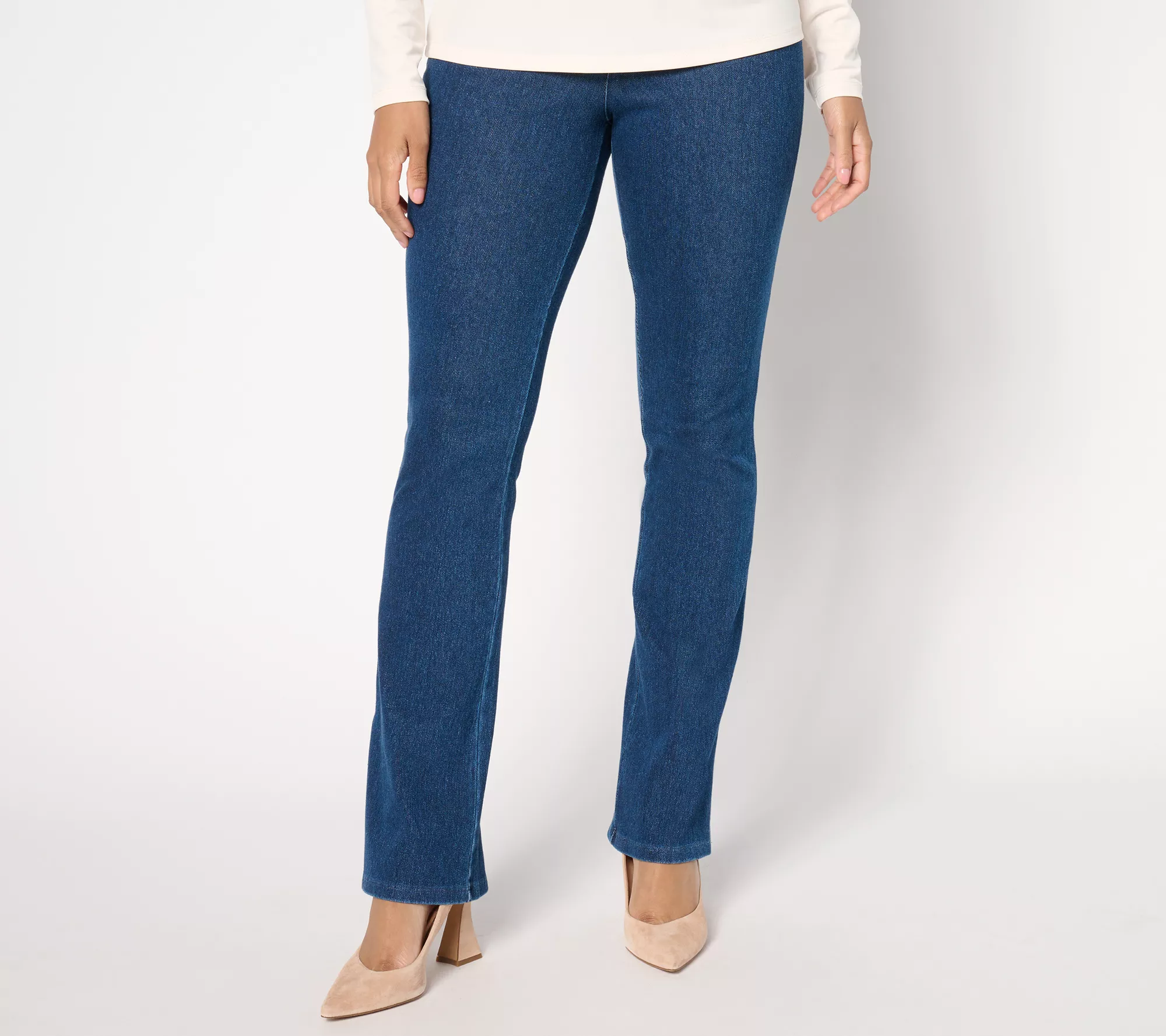 Women With Control Prime Stretch Denim Petite Boot Cut Pant