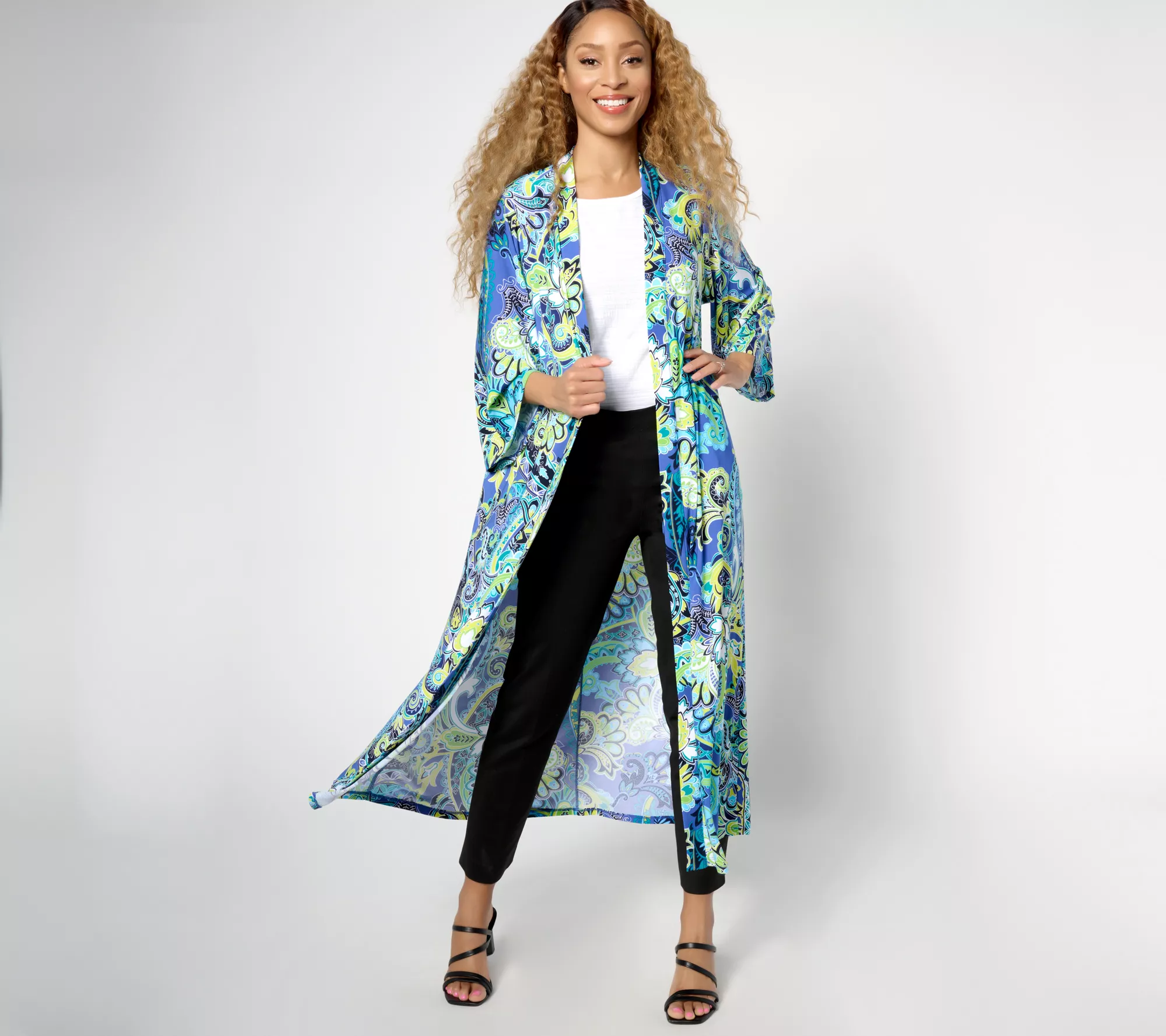 "As Is" Attitudes by Renee Como Jersey Petite Printed Duster