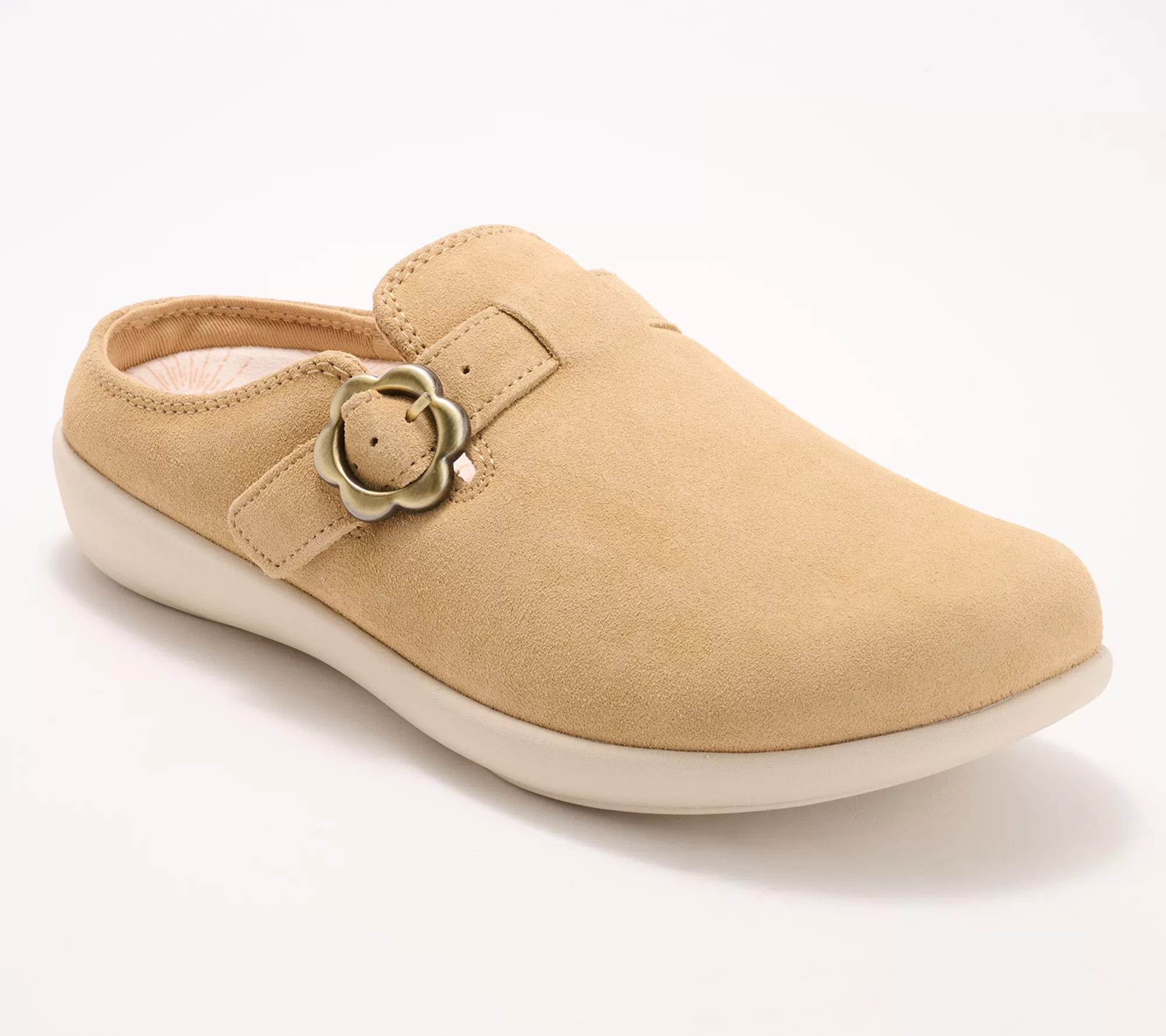 Revitalign Orthotic Suede Buckle Mule - Nuevo Solaire