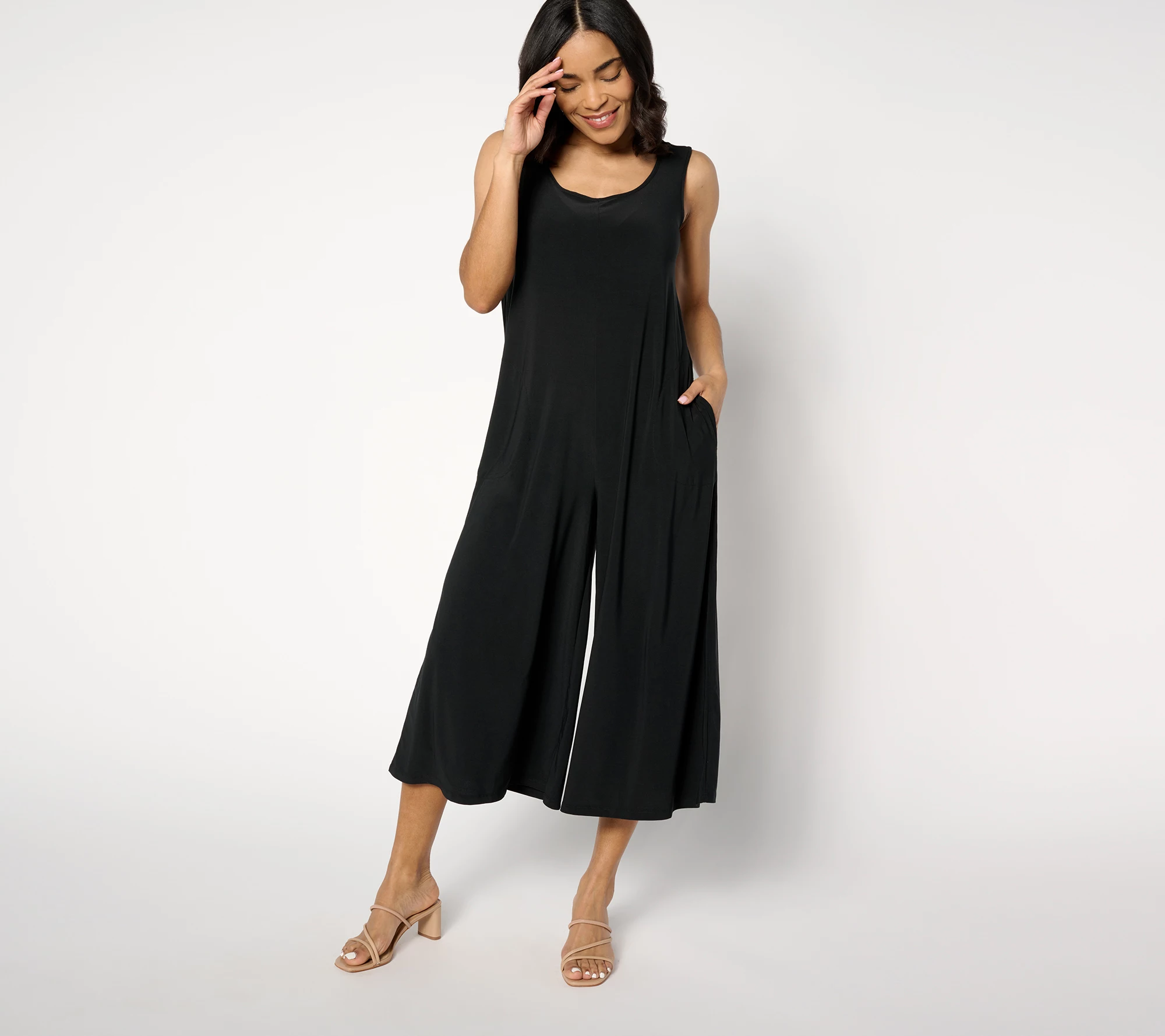 "As Is" Attitudes by Renee Regular Como Jersey Crop Jumpsuit