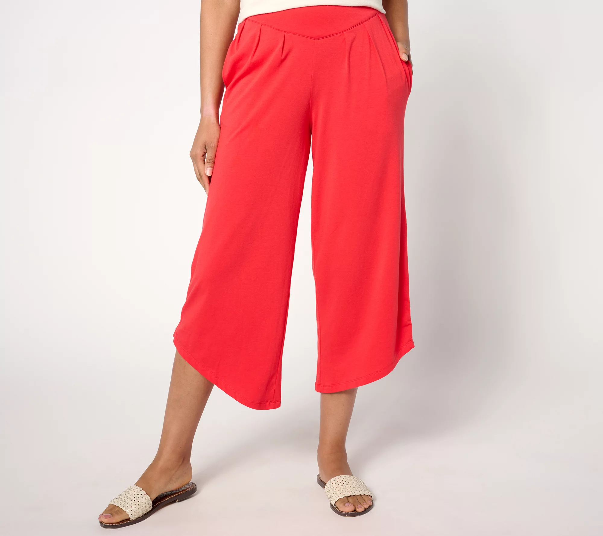 "As Is" AnyBody Lounge Regular Cozy Knit Pleat Wide Leg Pant