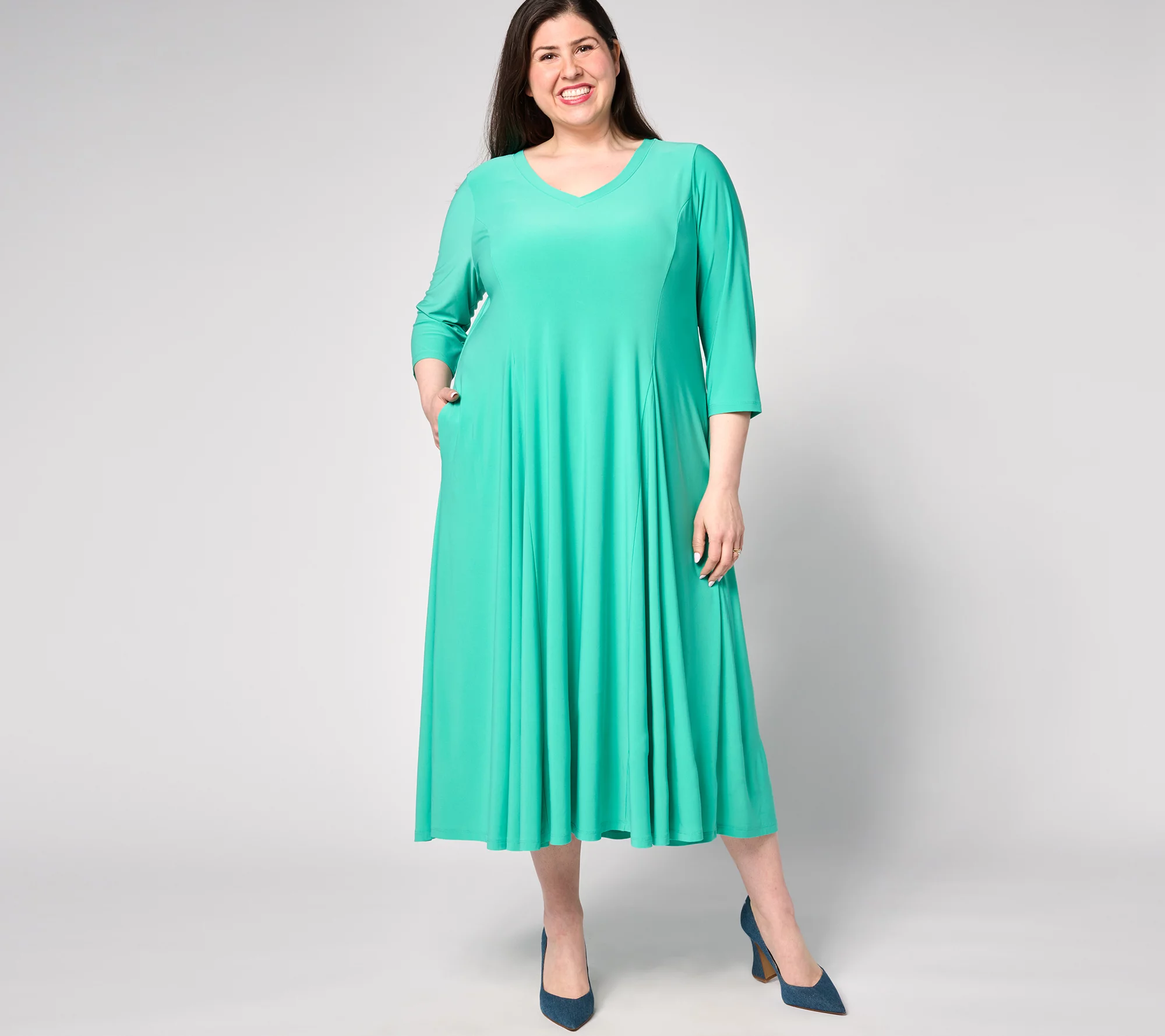 "As Is" Attitudes by Renee Petite Como Jersey Midi Dress