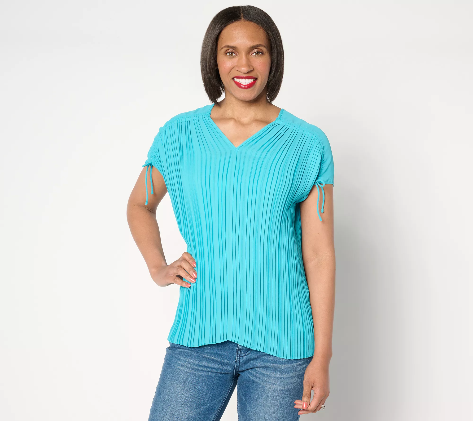 "As Is" Attitudes by Renee Global Illusions Cinch Pleated Top