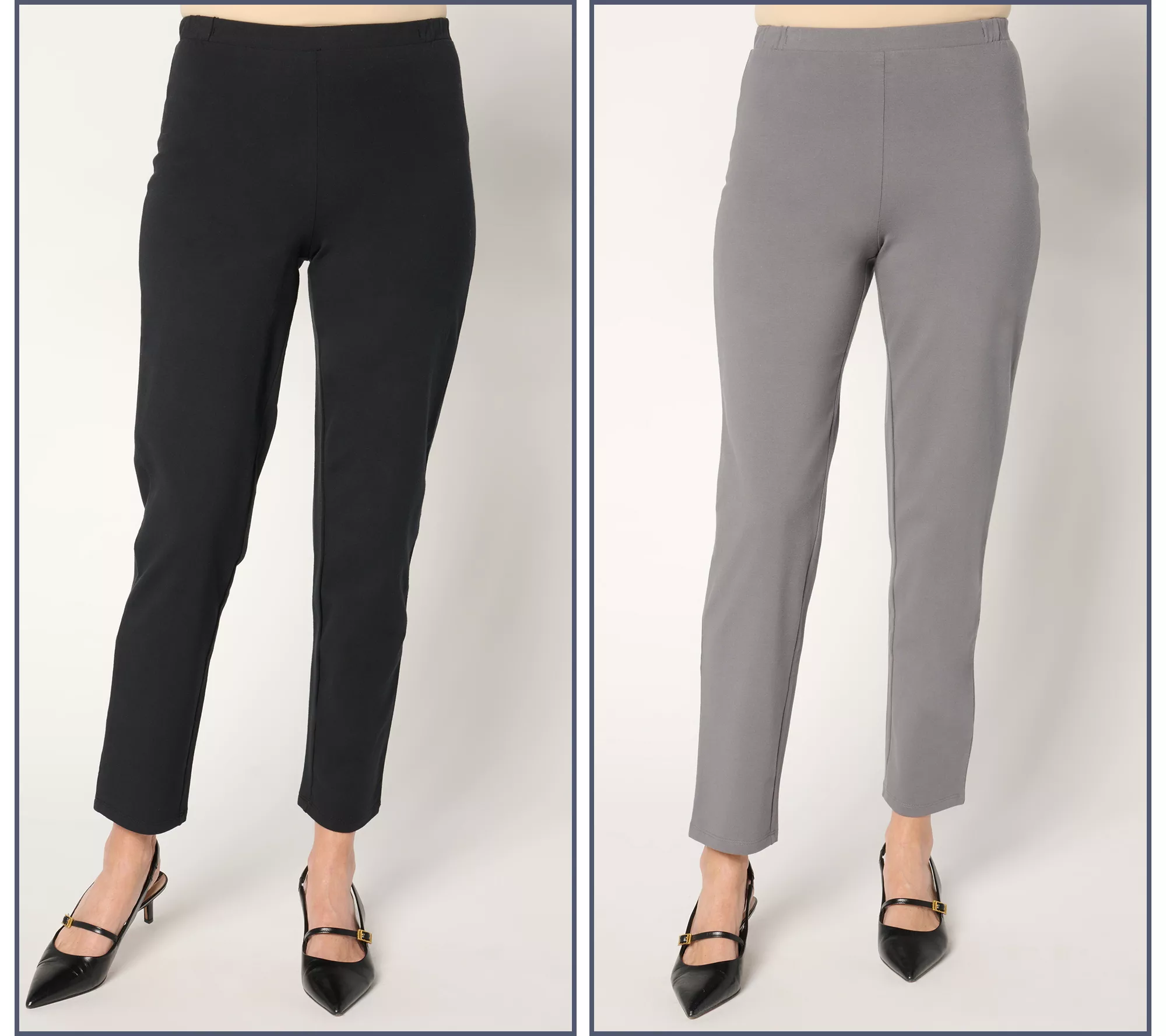 Women with Control Regular Set of 2 86/14 Slim Leg Pants