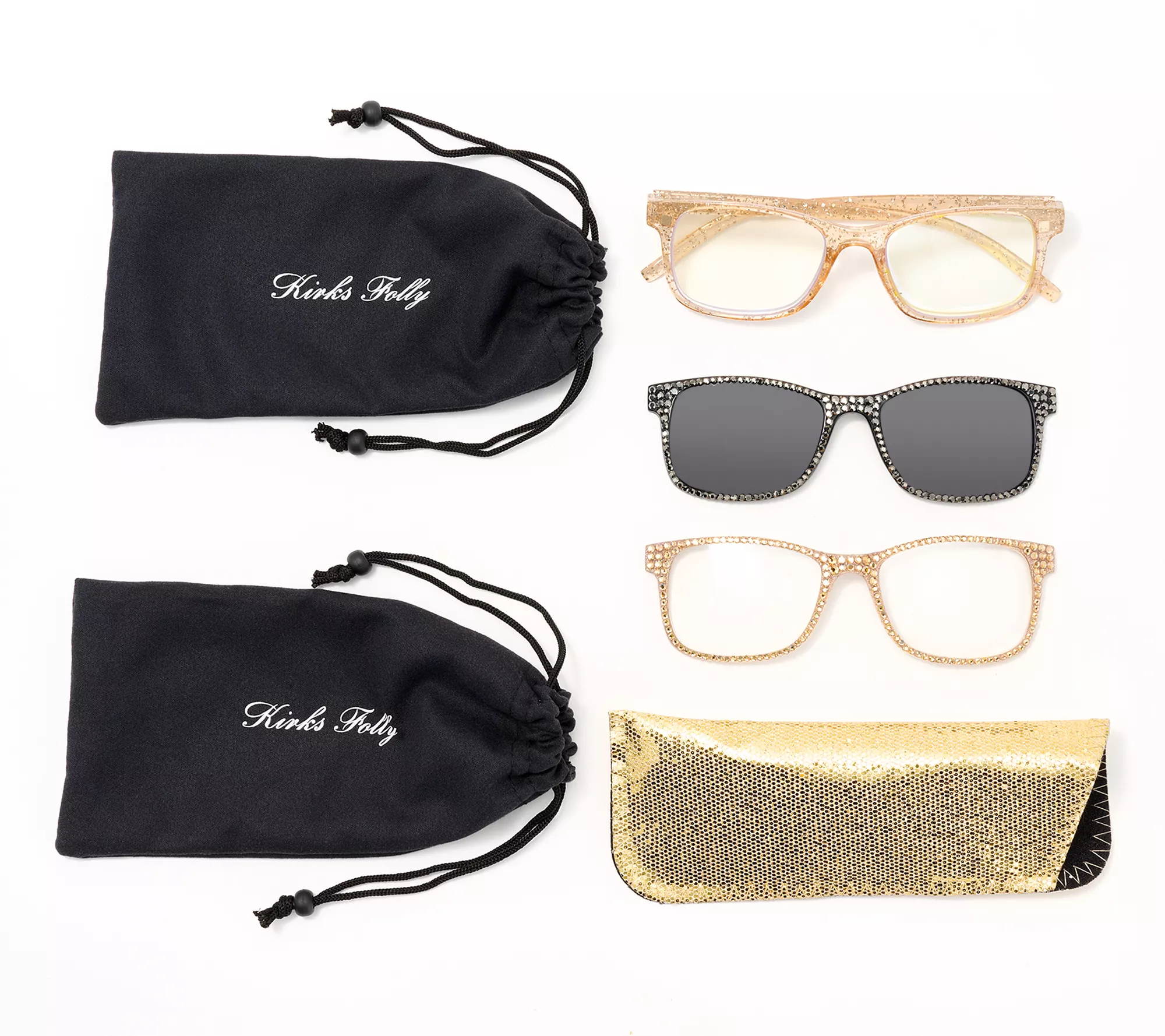 "As Is" Kirks Folly Glitter Readers with Sunglasses 0-2.5