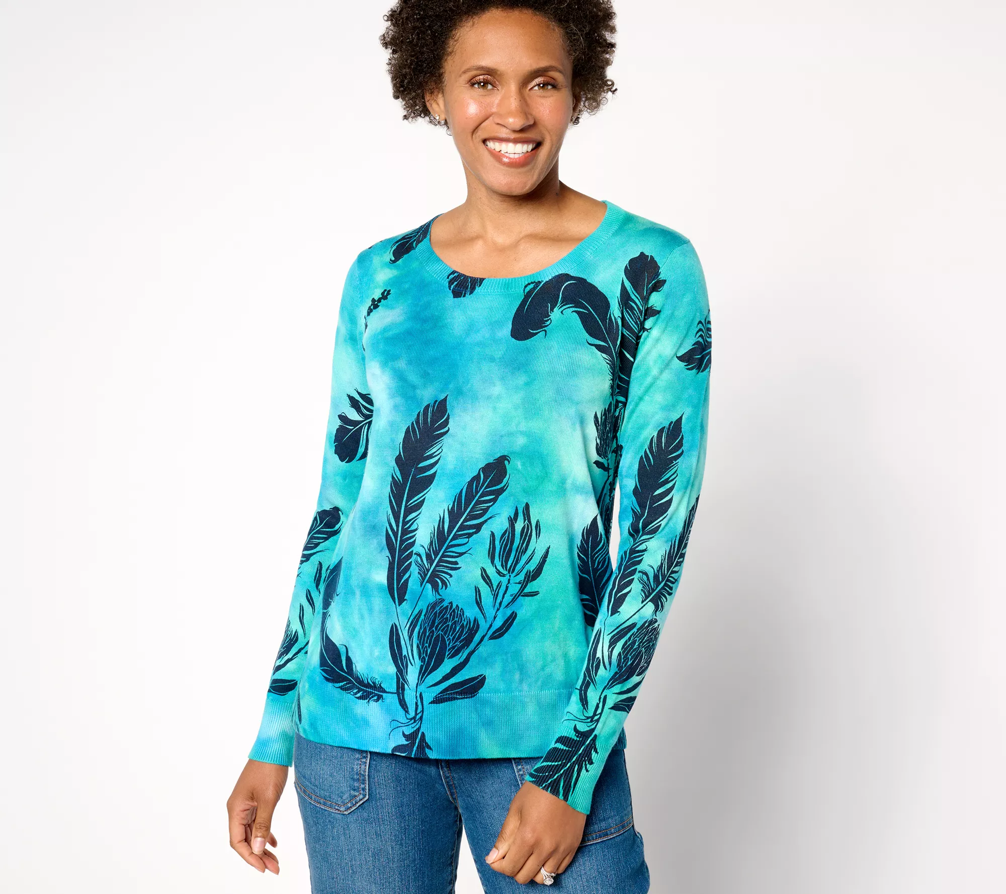 "As Is" Attitudes by Renee Dye Effect Long Sleeve Sweater