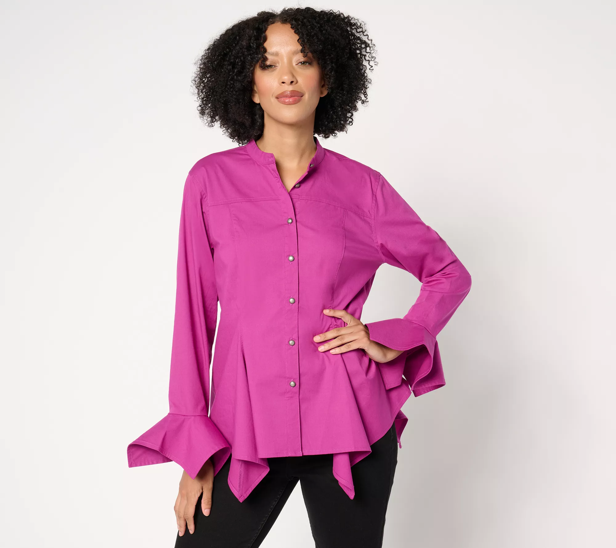 "As Is" Attitudes by Renee Hankey Hem Button Down Shirt