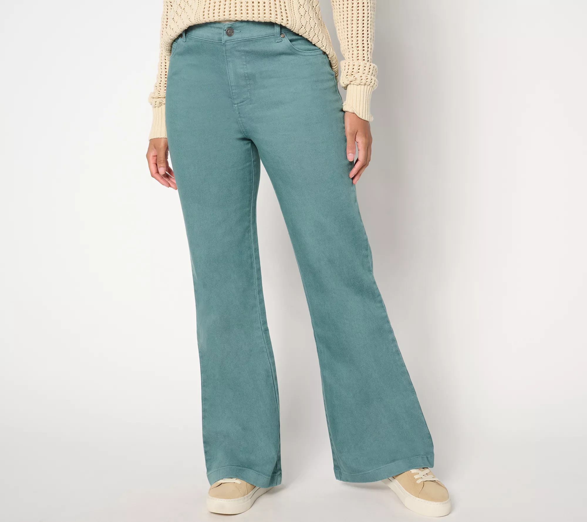 "As Is" AnyBody Regular Washed Colored Denim Stovepipe Pant