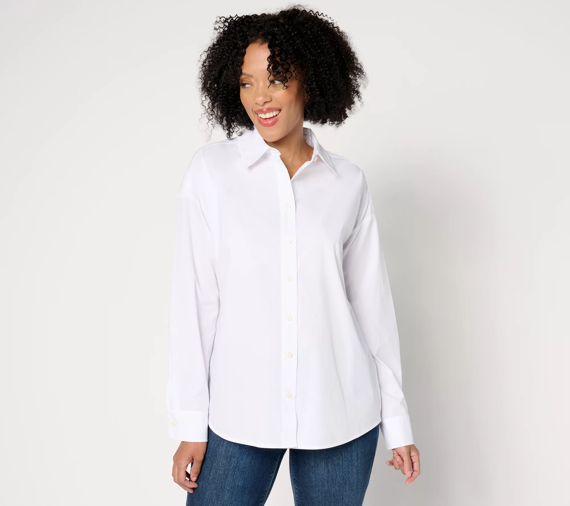 "As Is" Attitudes by Renee Button Front Shirt with Sequins