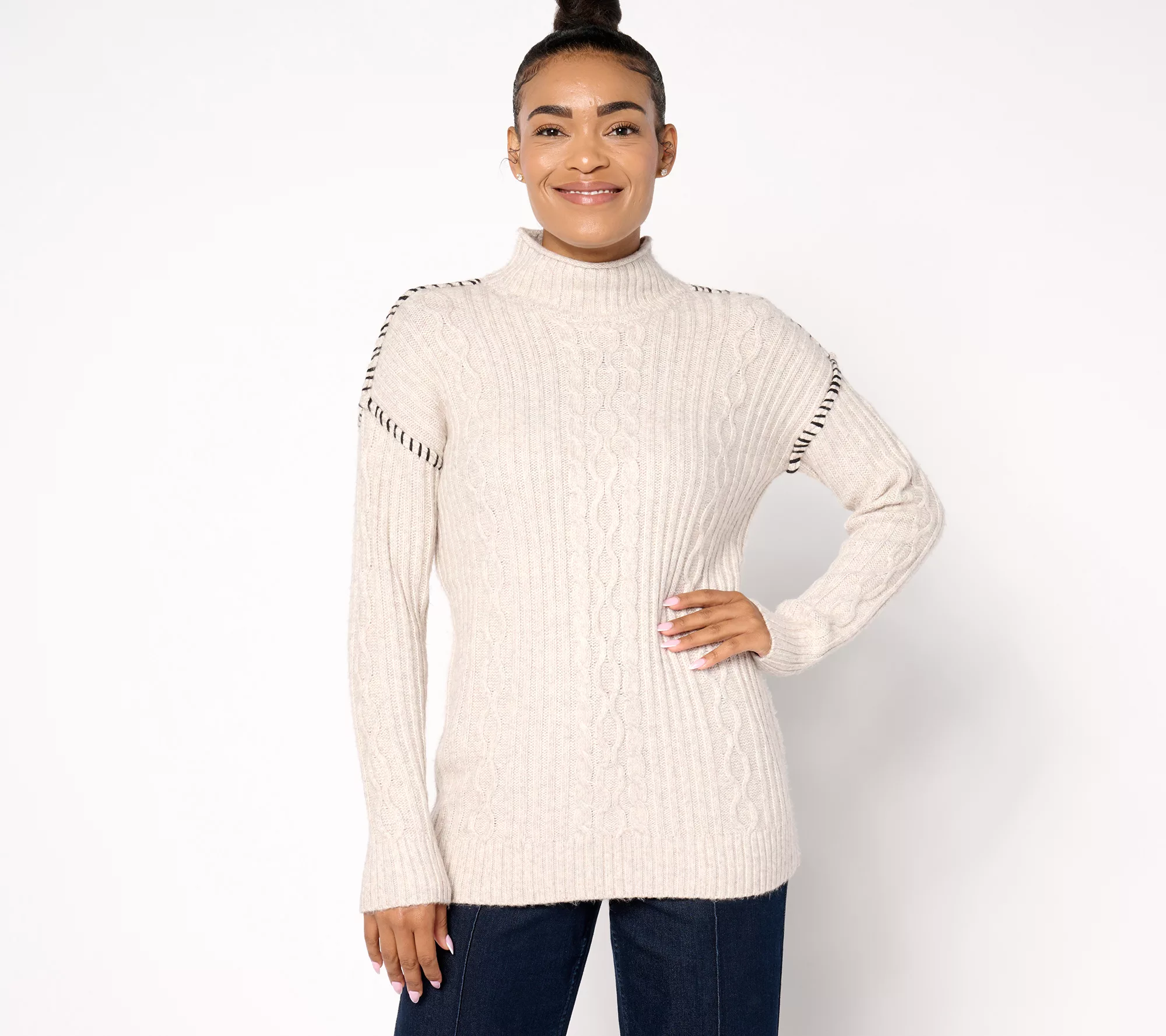 "As Is" Attitudes by Renee Cable Knit Sweater