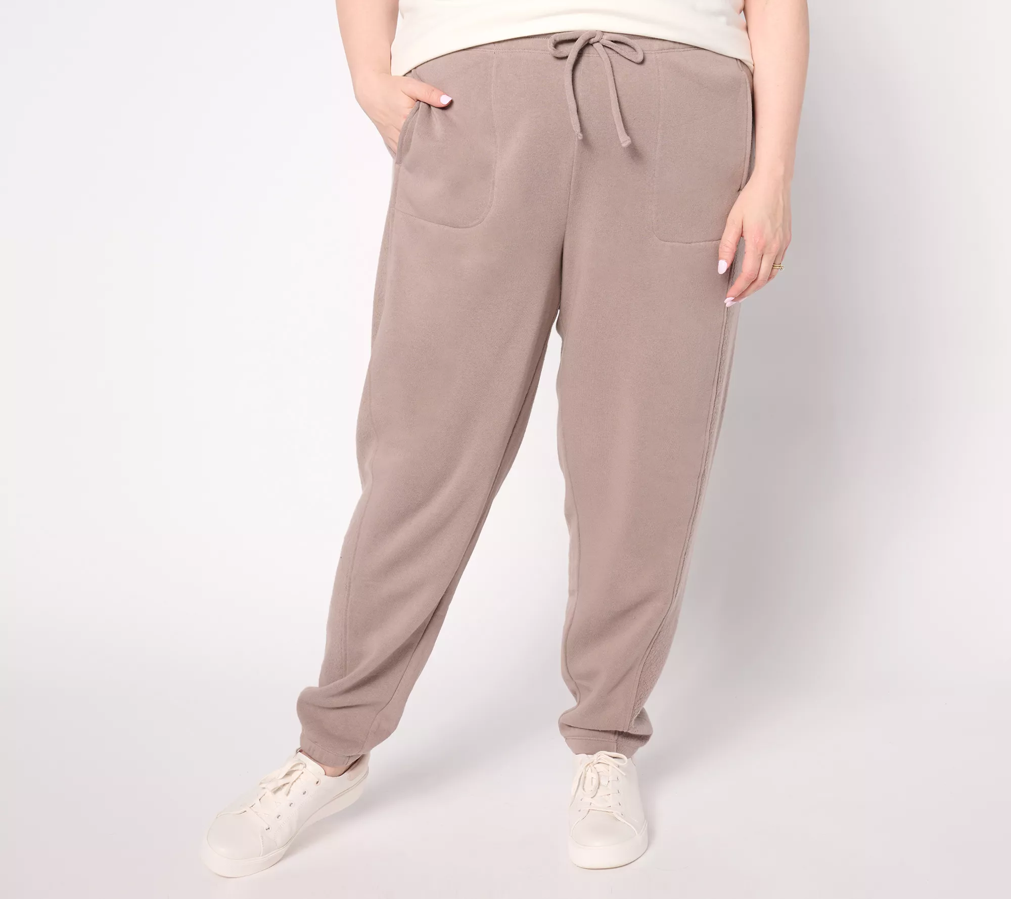 "As Is" AnyBody Petite Brushed French Terry Joggers