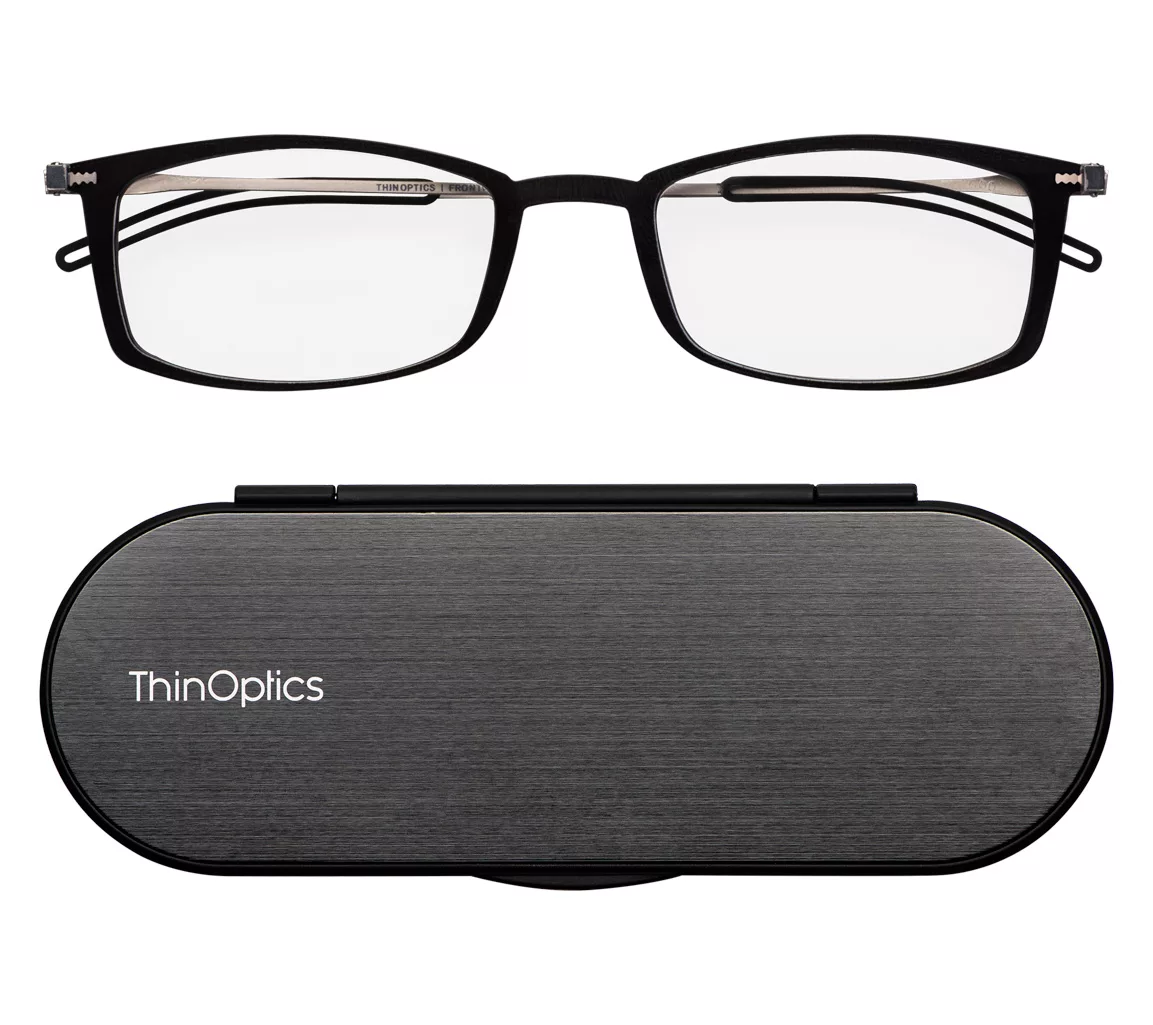 ThinOptics Brooklyn Rectangle Readers with Milano Case