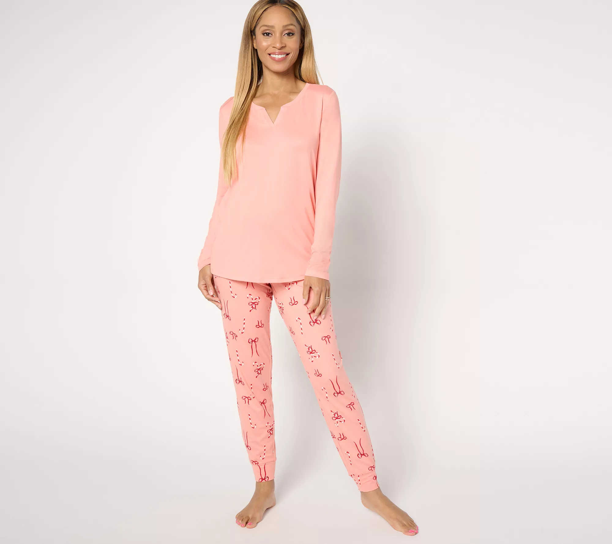 "As Is" AnyBody Tall Lush Jersey Solid Top and Jogger Sleep Set