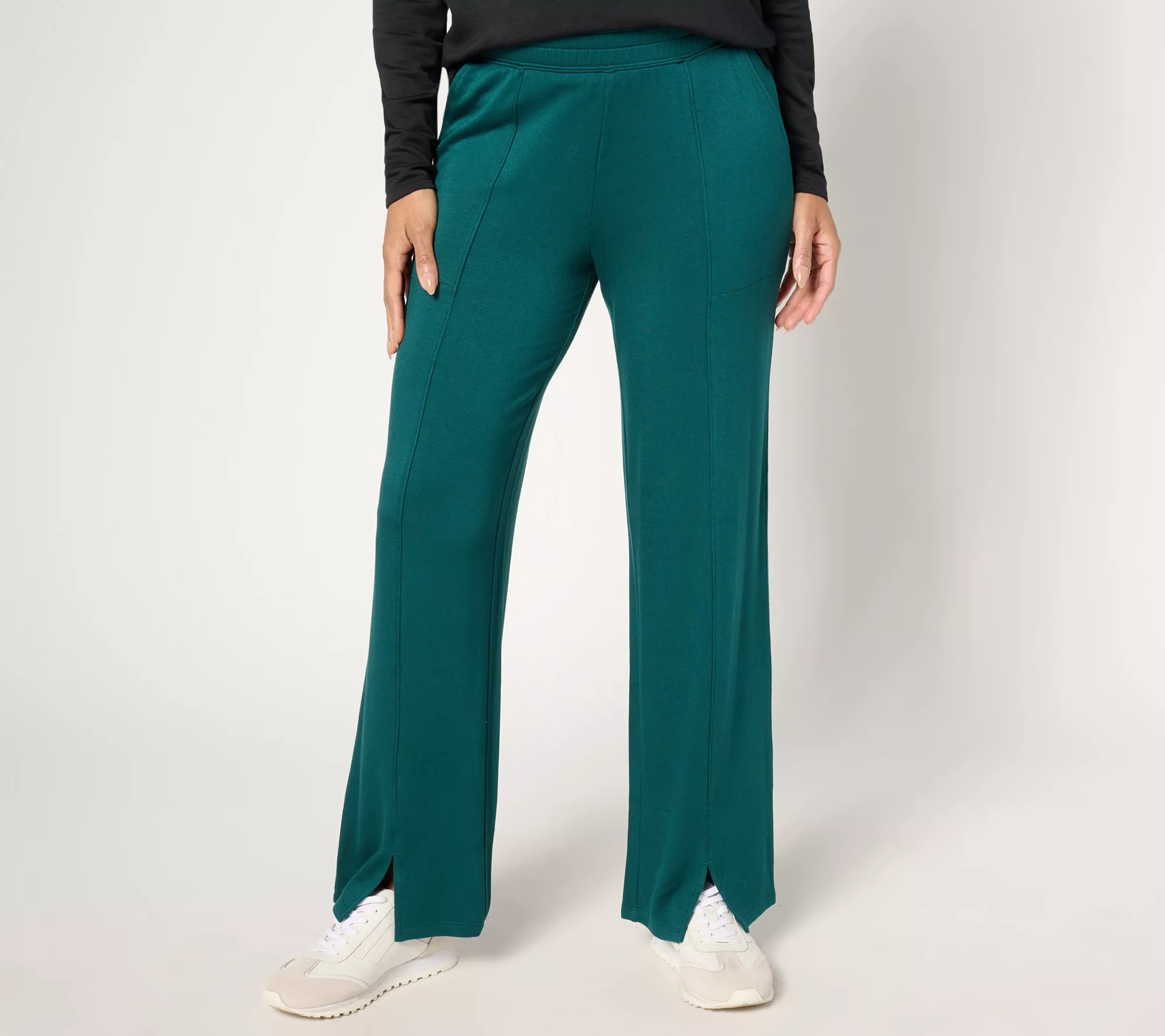 "As Is" AnyBody Regular Brushed French Terry Full Length Pants