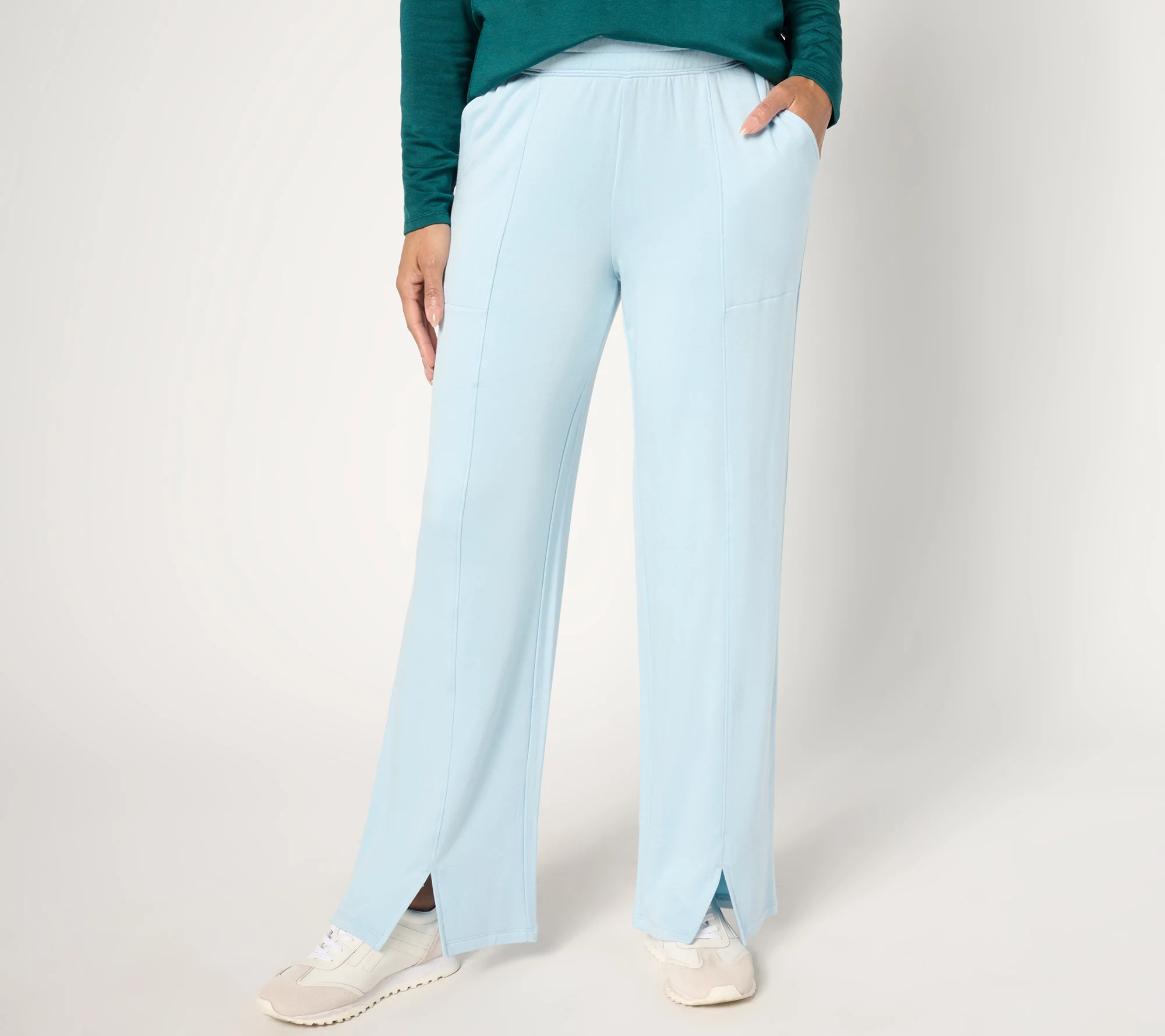 "As Is" AnyBody Petite Brushed French Terry Full Length Pants