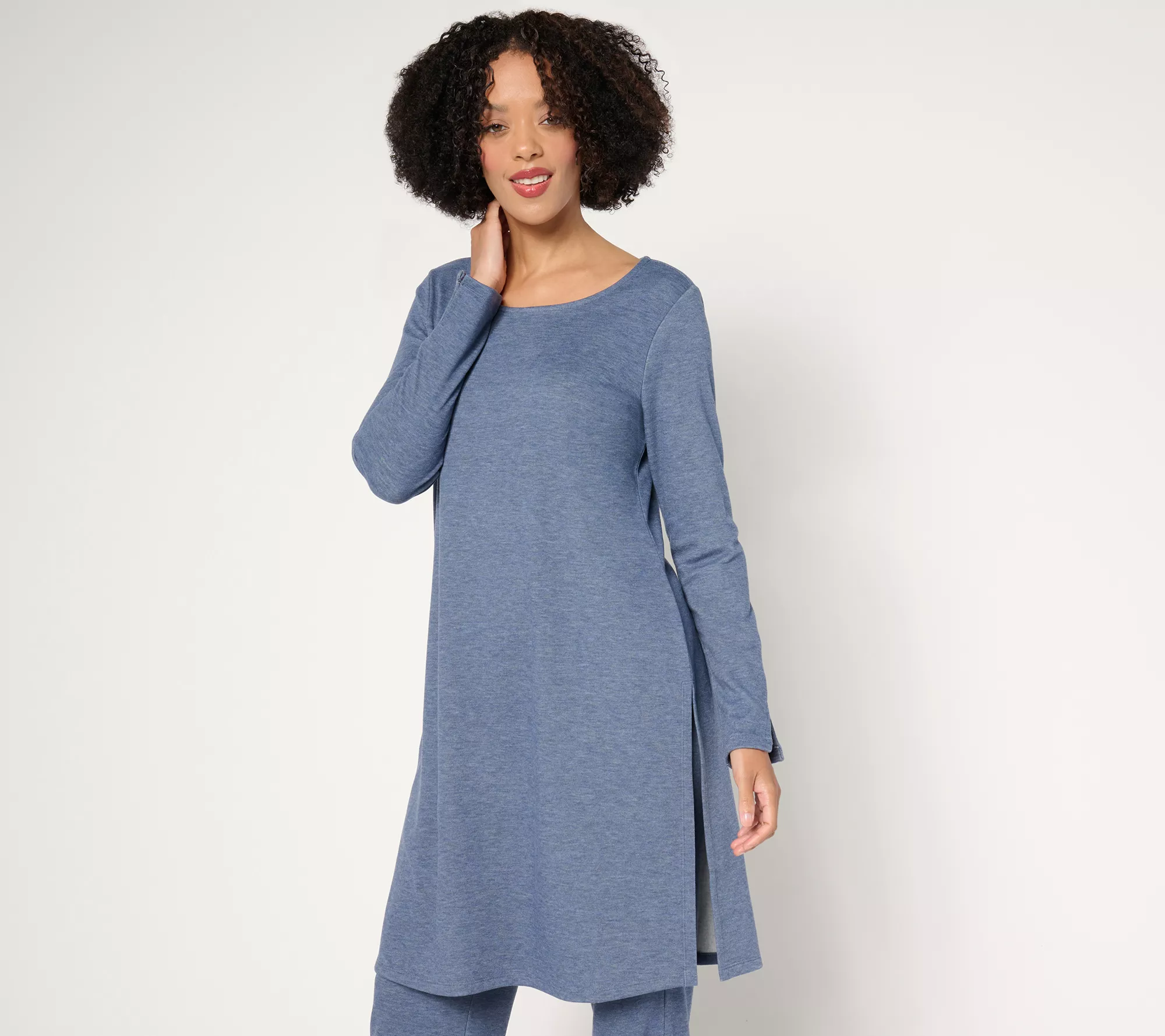 "As Is" Attitudes by Renee Petite Casa Cozy Crew Neck Tunic