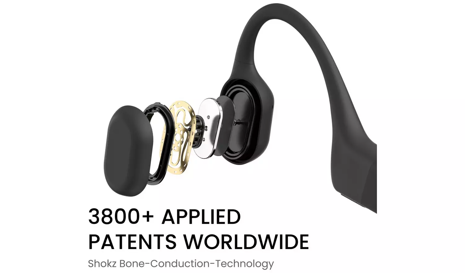 Shokz OpenRun Wireless Bluetooth Headphones - Black